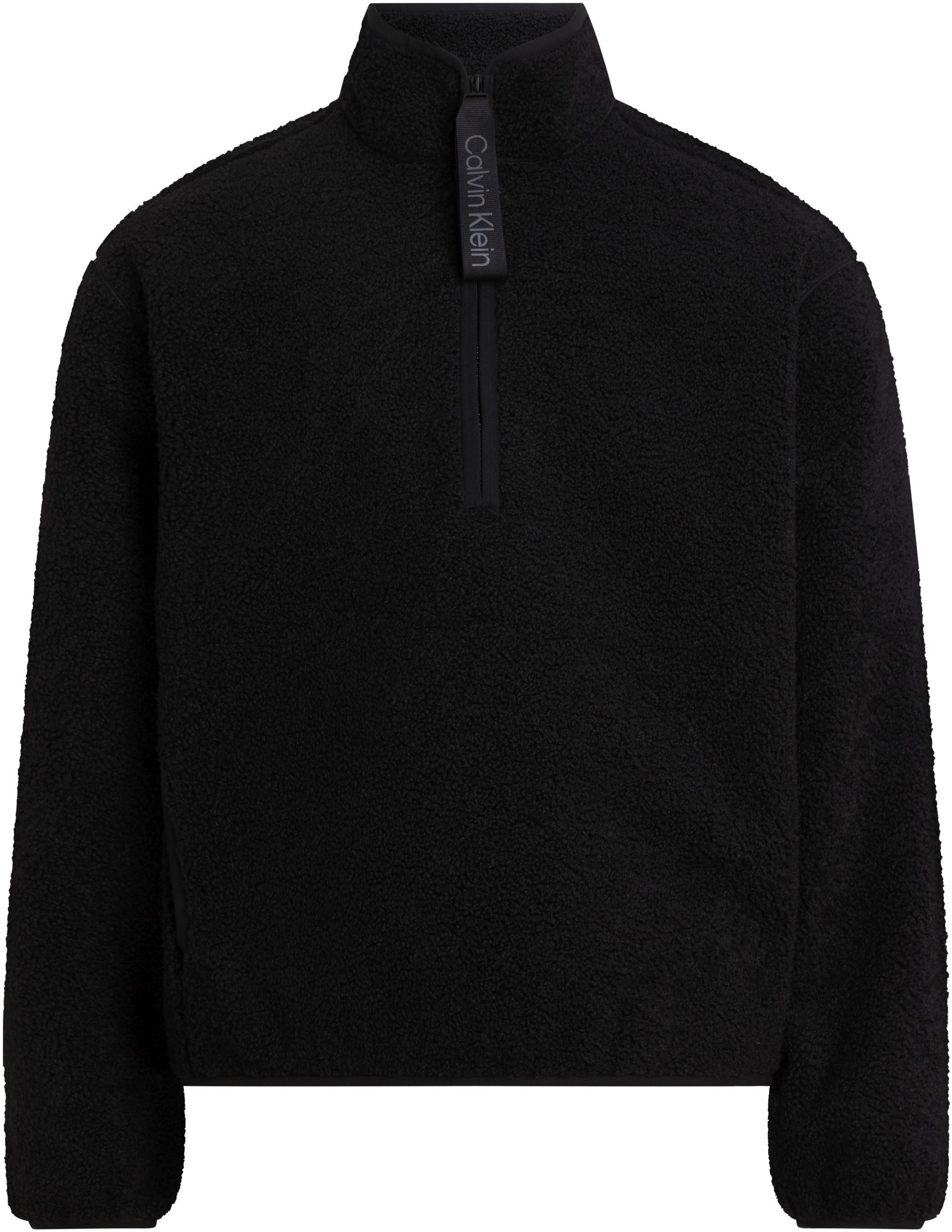 Calvin Klein Pluchen jack HALF ZIP SHERPA met een logo-opschrift