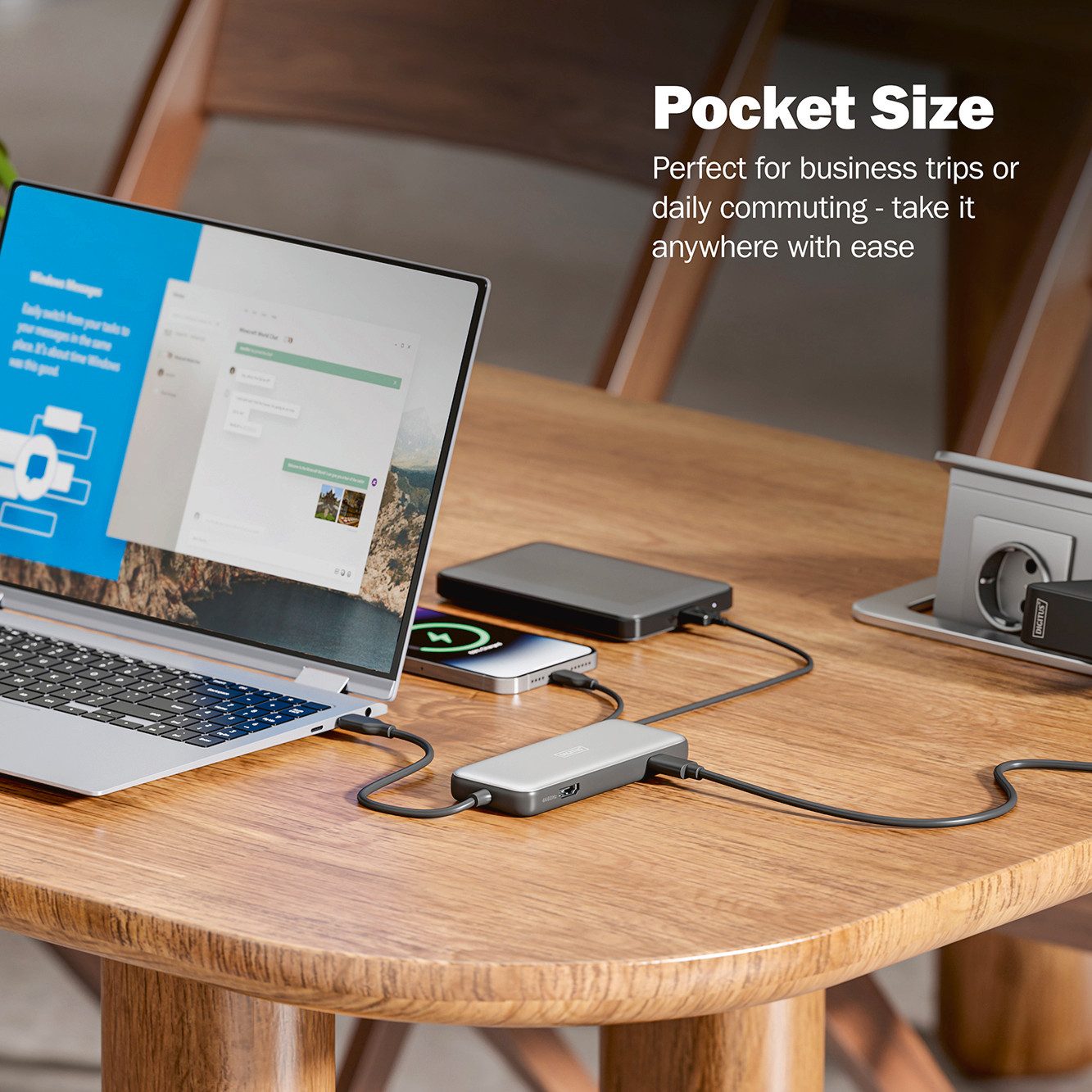 Digitus Laptop-dockingstation USB-C Docking Station, 7-Port, HDMI, USB, RJ45, SD