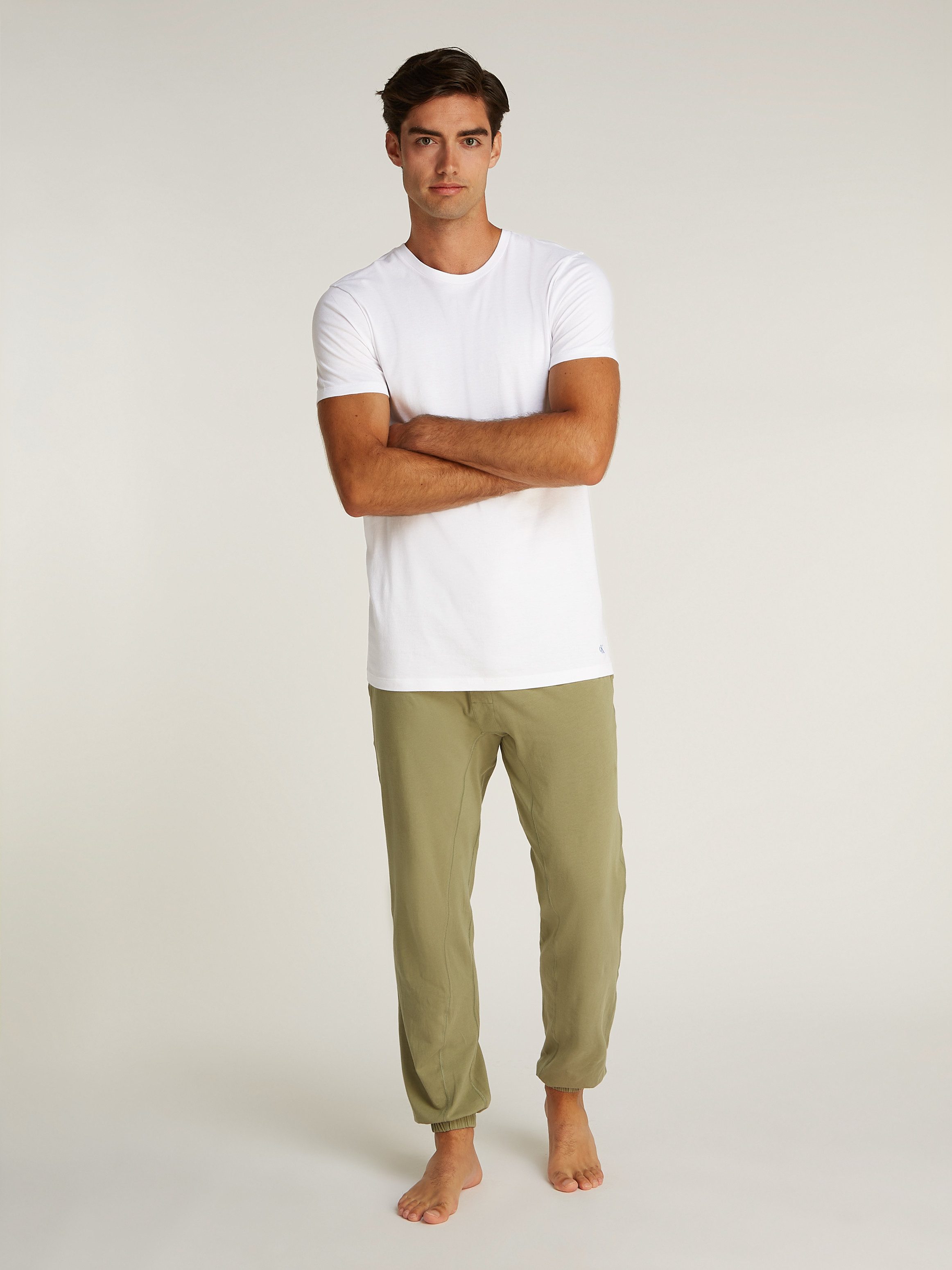 Calvin Klein T-shirt S/S CREW NECK 3PK met geborduurd logo (3-delig, Set van 3)