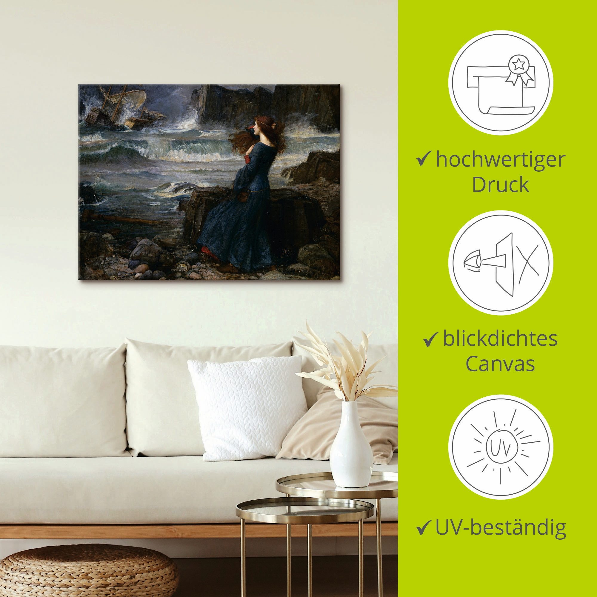 Artland Artprint op linnen De storm I gespannen op een spieraam