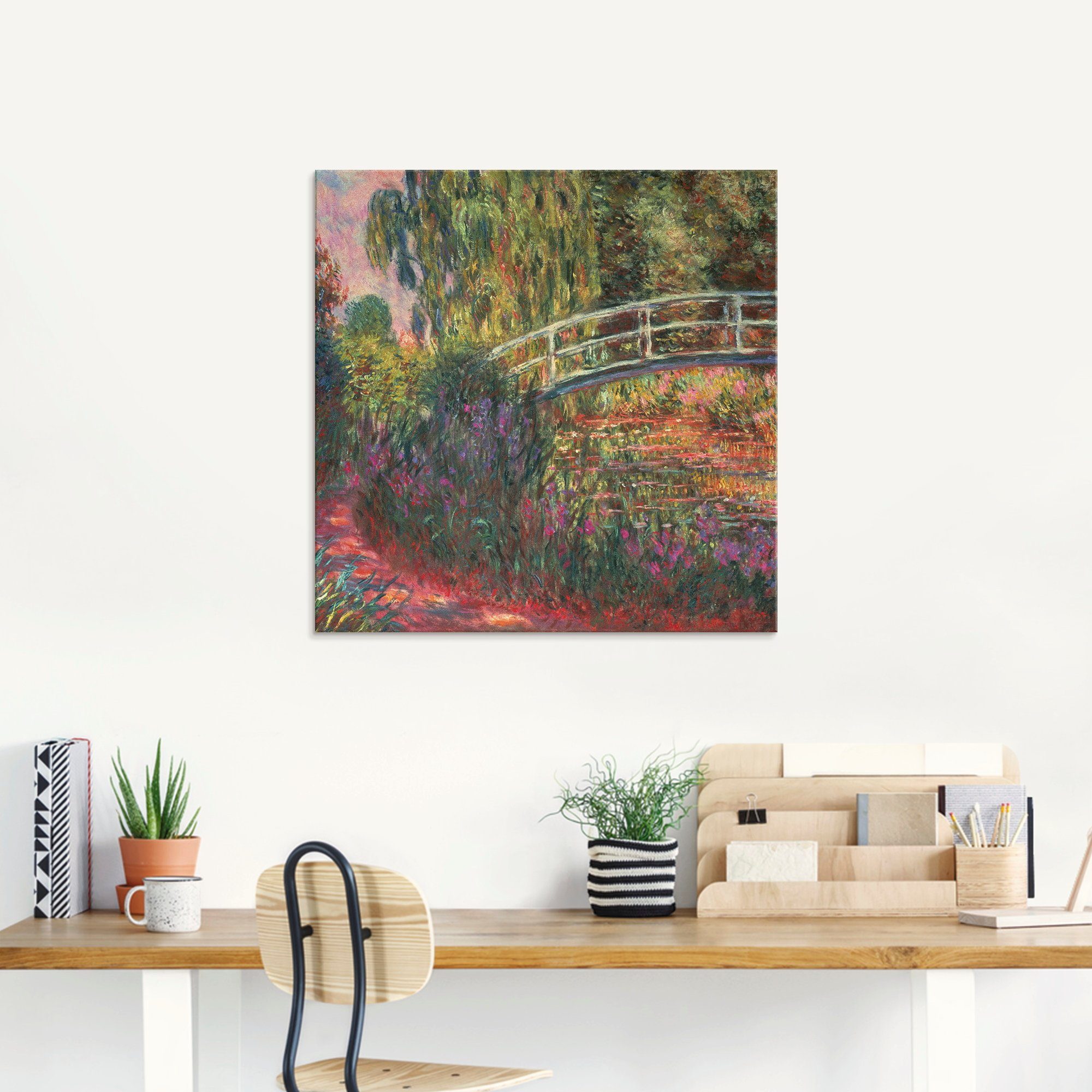 Artland Print op glas Japanse brug in de tuin van Giverney