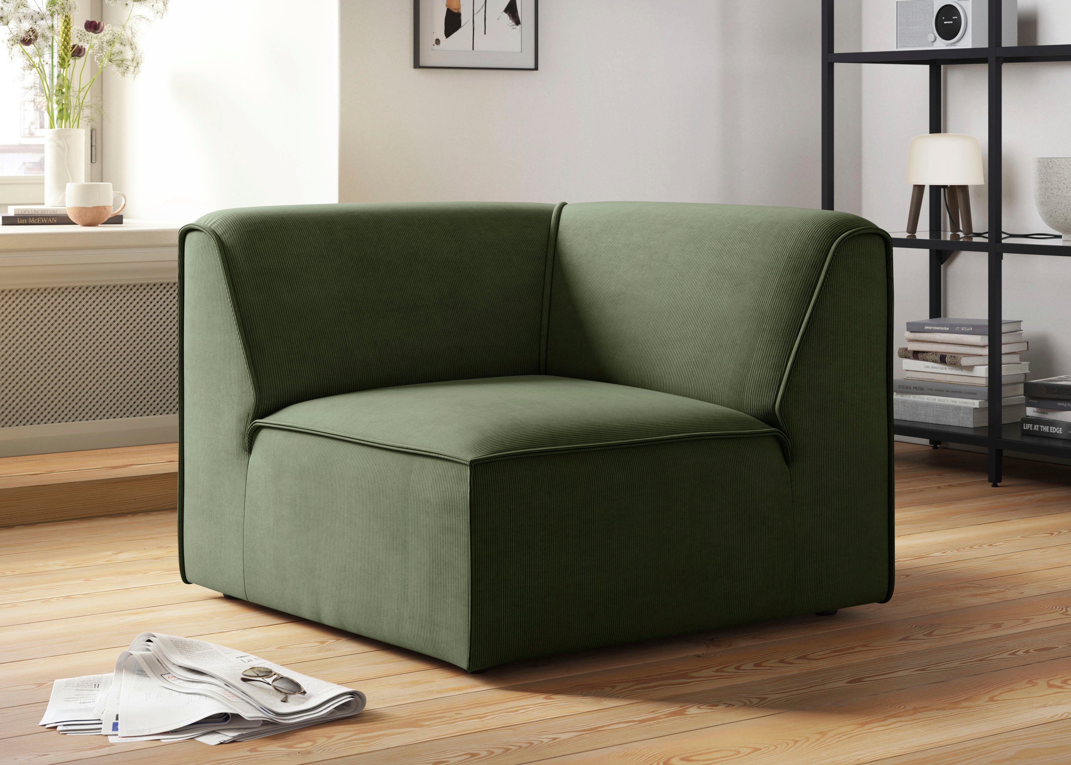 RAUM.ID Bank-hoekelement Merid, sofa-element, afmetingen B/D/H: 97/97/46 cm als module of apart te gebruiken, voor individuele samenstelling