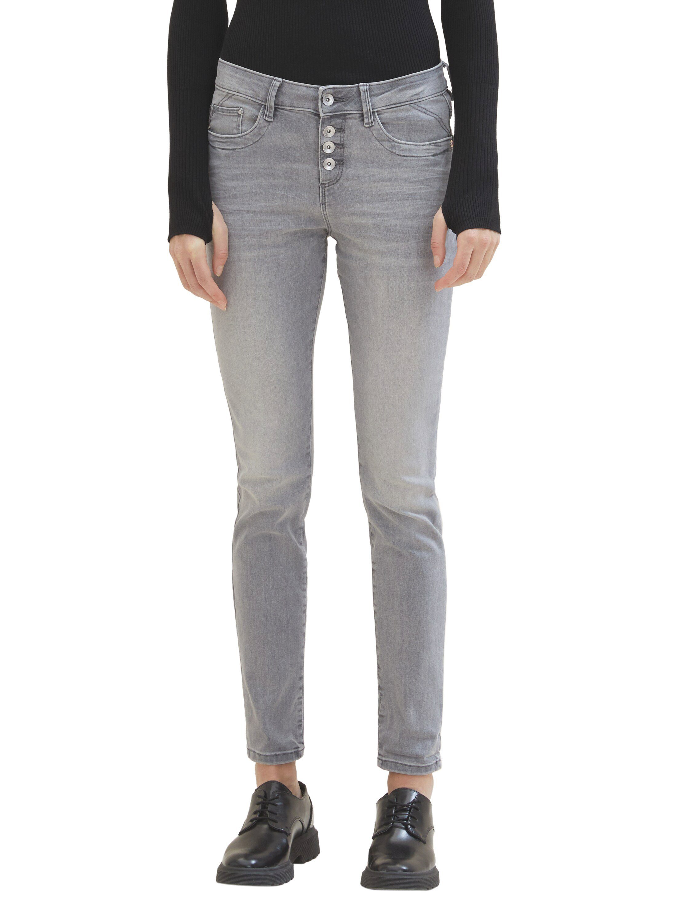 Tom Tailor Tapered jeans met knoopsluiting