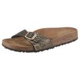 birkenstock slippers madrid shiny python met voorgevormd voetbed, schoenwijdte: smal zwart