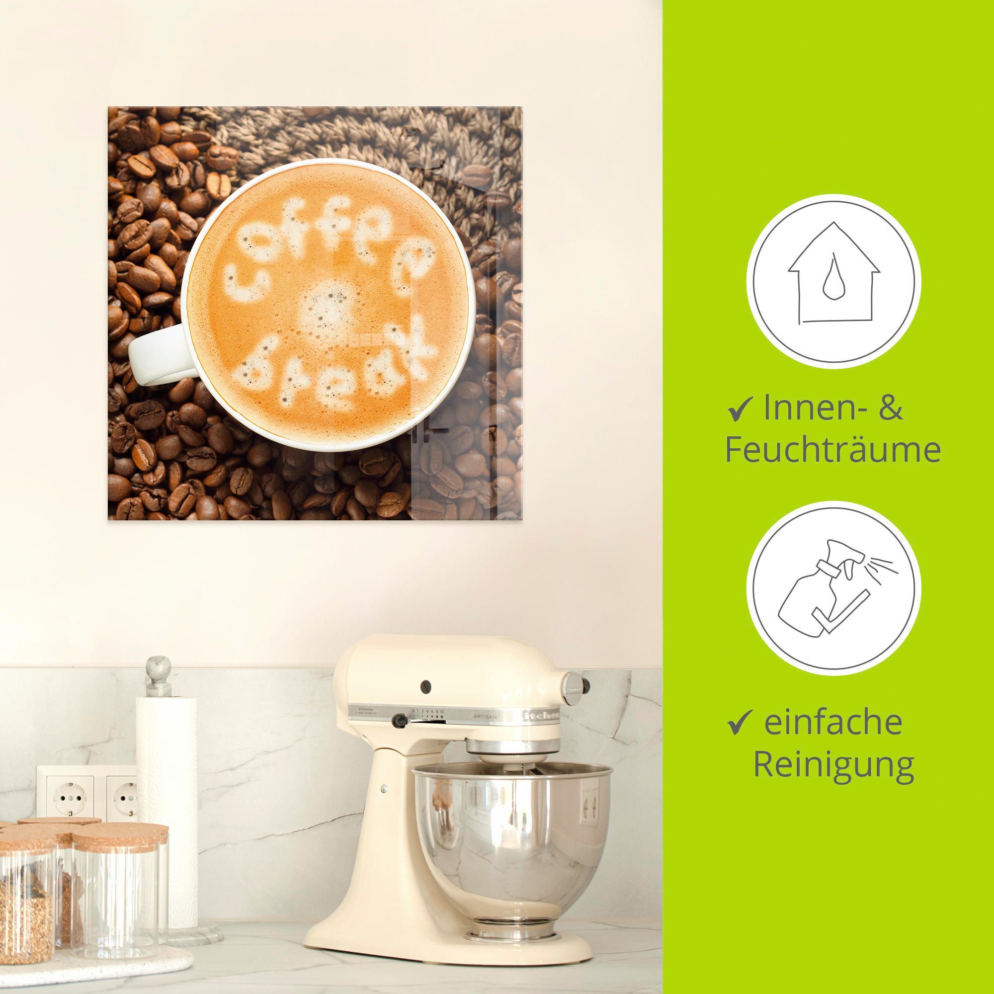 Artland Print op glas Koffiepauze in verschillende maten