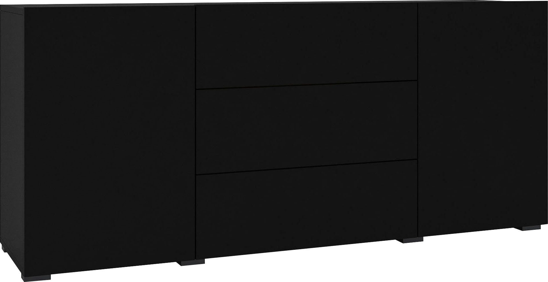 INOSIGN Dressoir Ava, breedte 140 cm, hangend en staand te monteren moderne grepless commode, ladekast, 2 deuren/3 lades
