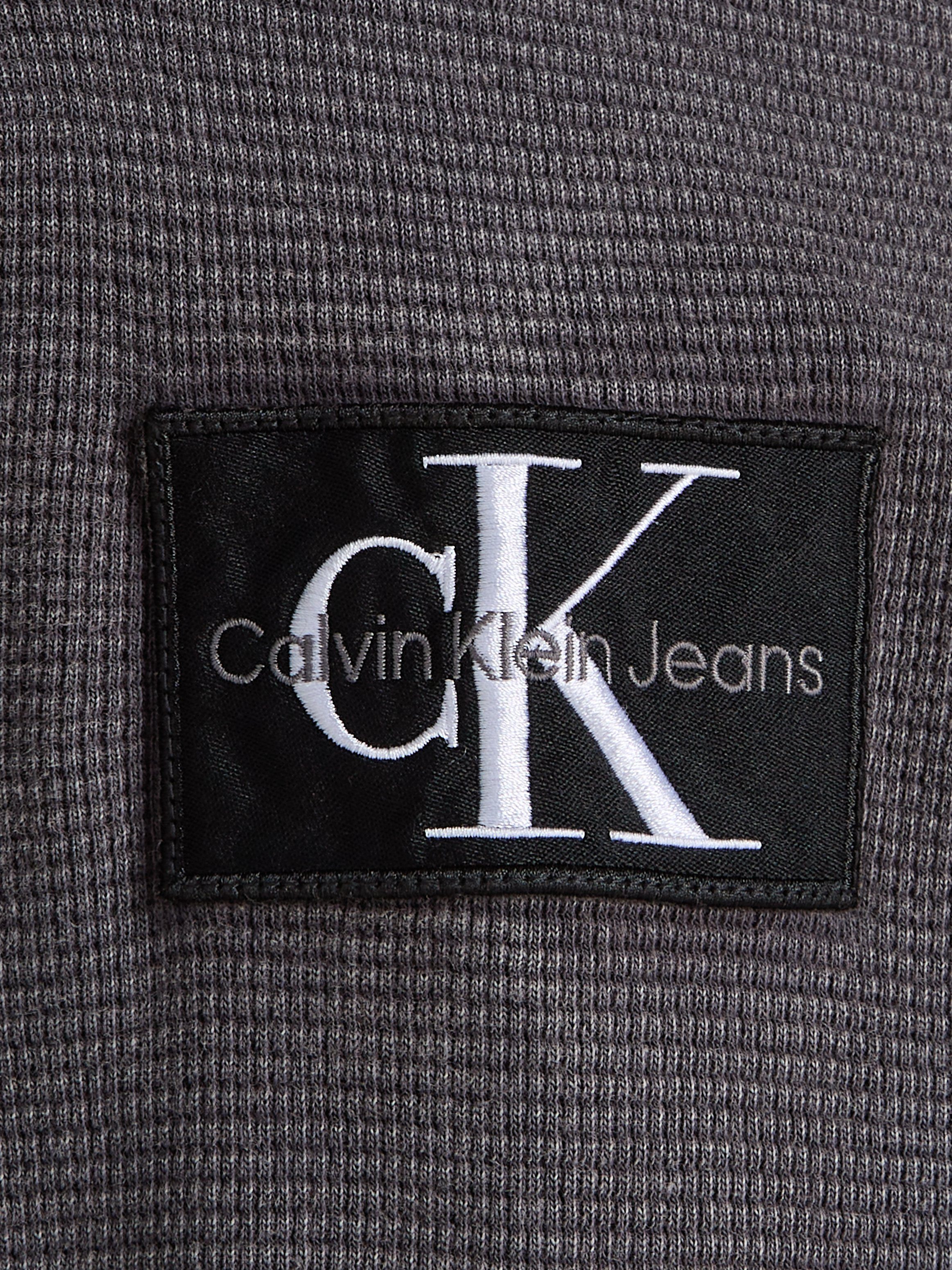 Calvin Klein Shirt met lange mouwen WASHED BADGE WAFFLE LS TEE