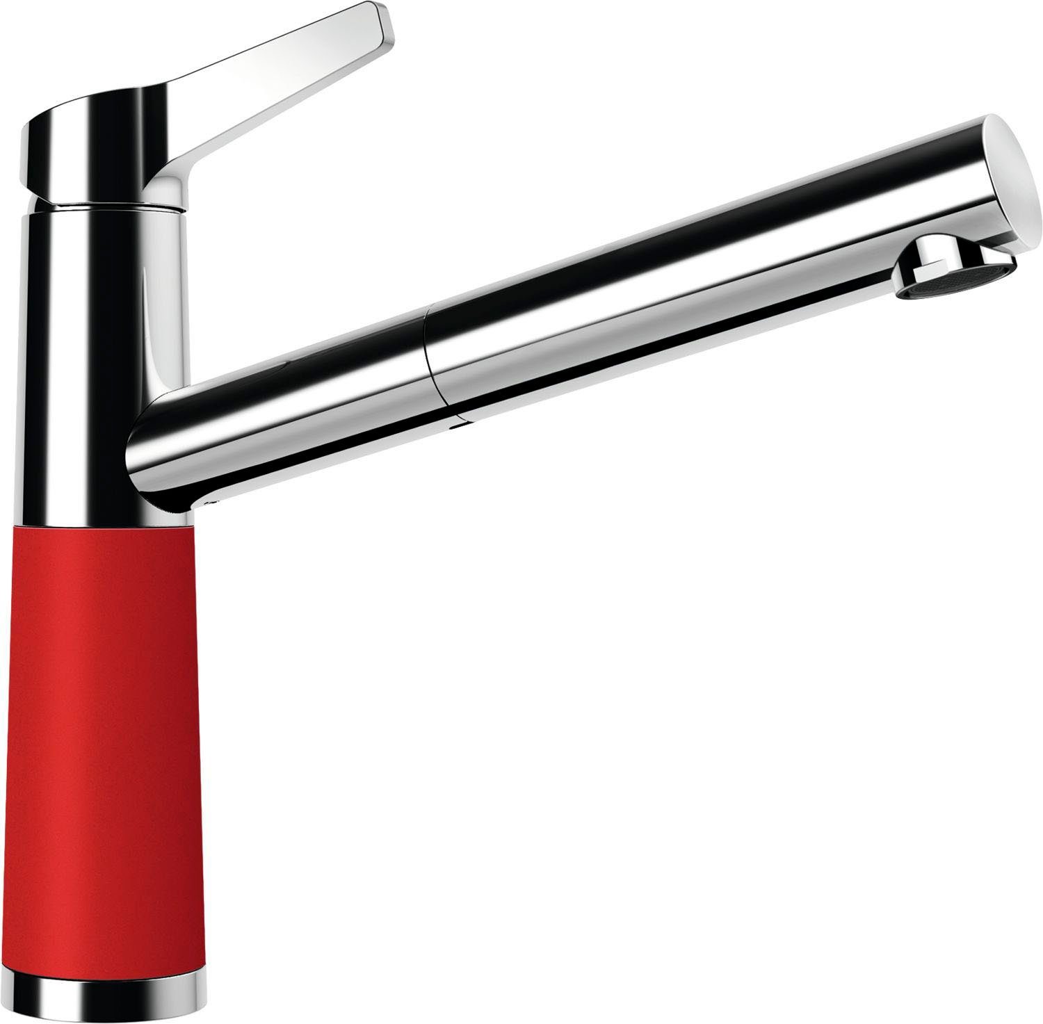 Schock Keukenkraan SC-510 SB ND Lagedruk, uitschuifbaar, terugstroombeveiliging, draaibereik 120° keukenkranen rood