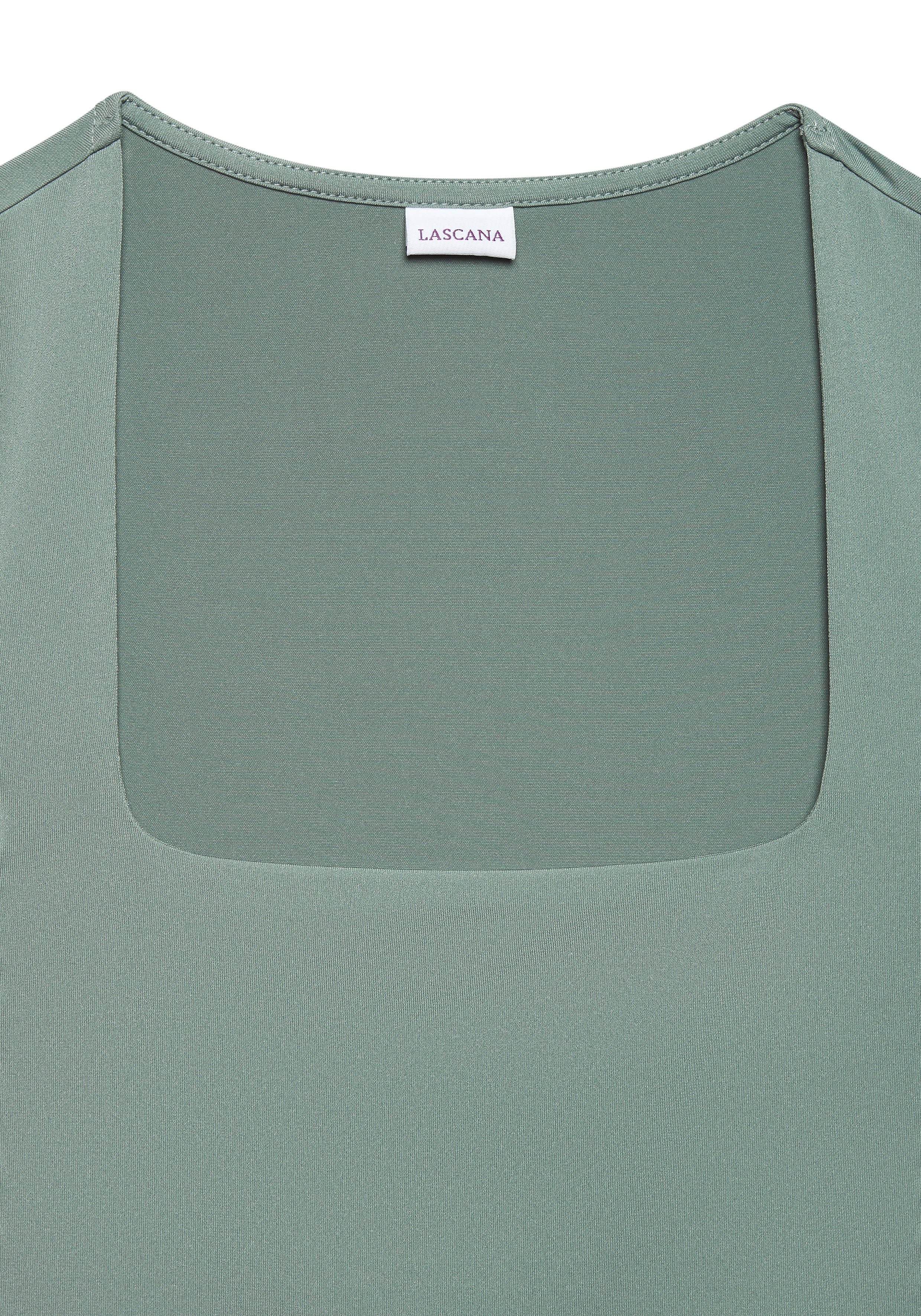 Lascana Tanktop van kreukvrij materiaal, elegant basis top met brede banden