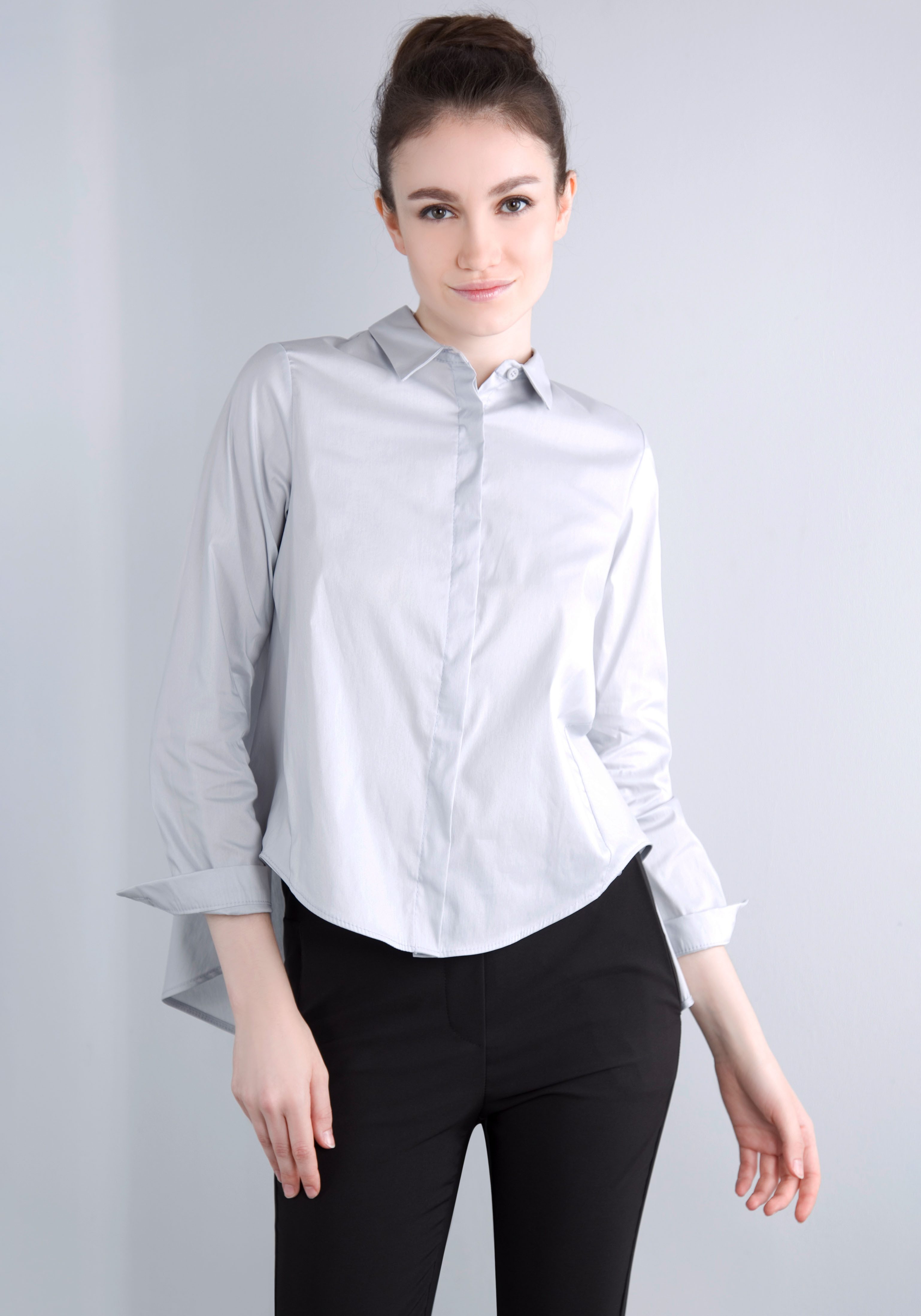 IMPERIAL Klassieke blouse IMP-C ED4BBE klokkend model met boogzoom
