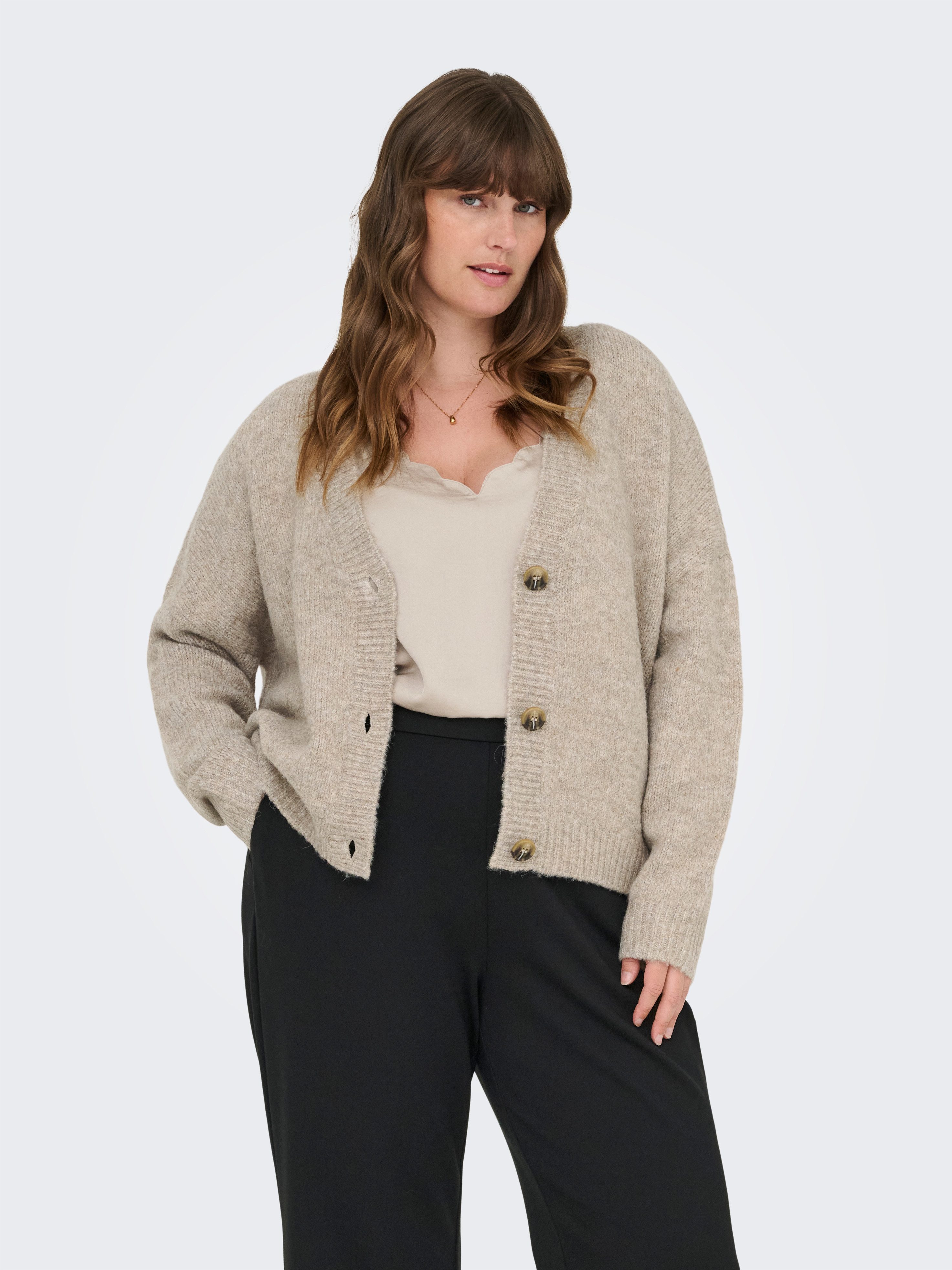 ONLY CARMAKOMA Vest CARZOEY L/S CARDIGAN KNT NOOS