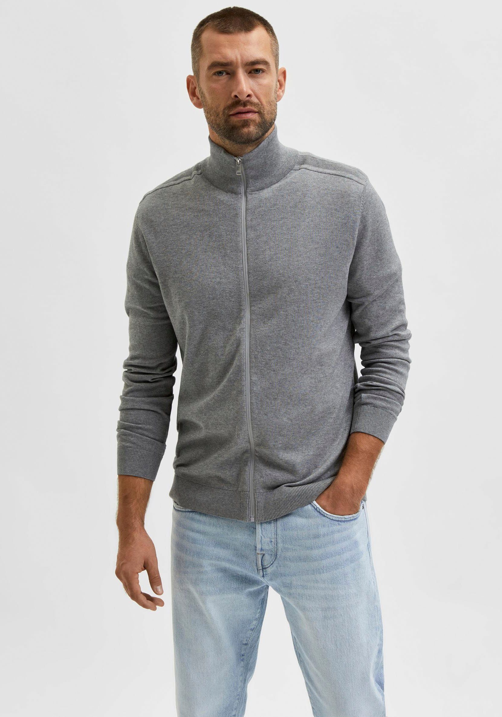 SELECTED HOMME Vest SLHBERG FULL ZIP CARDIGAN NOOS