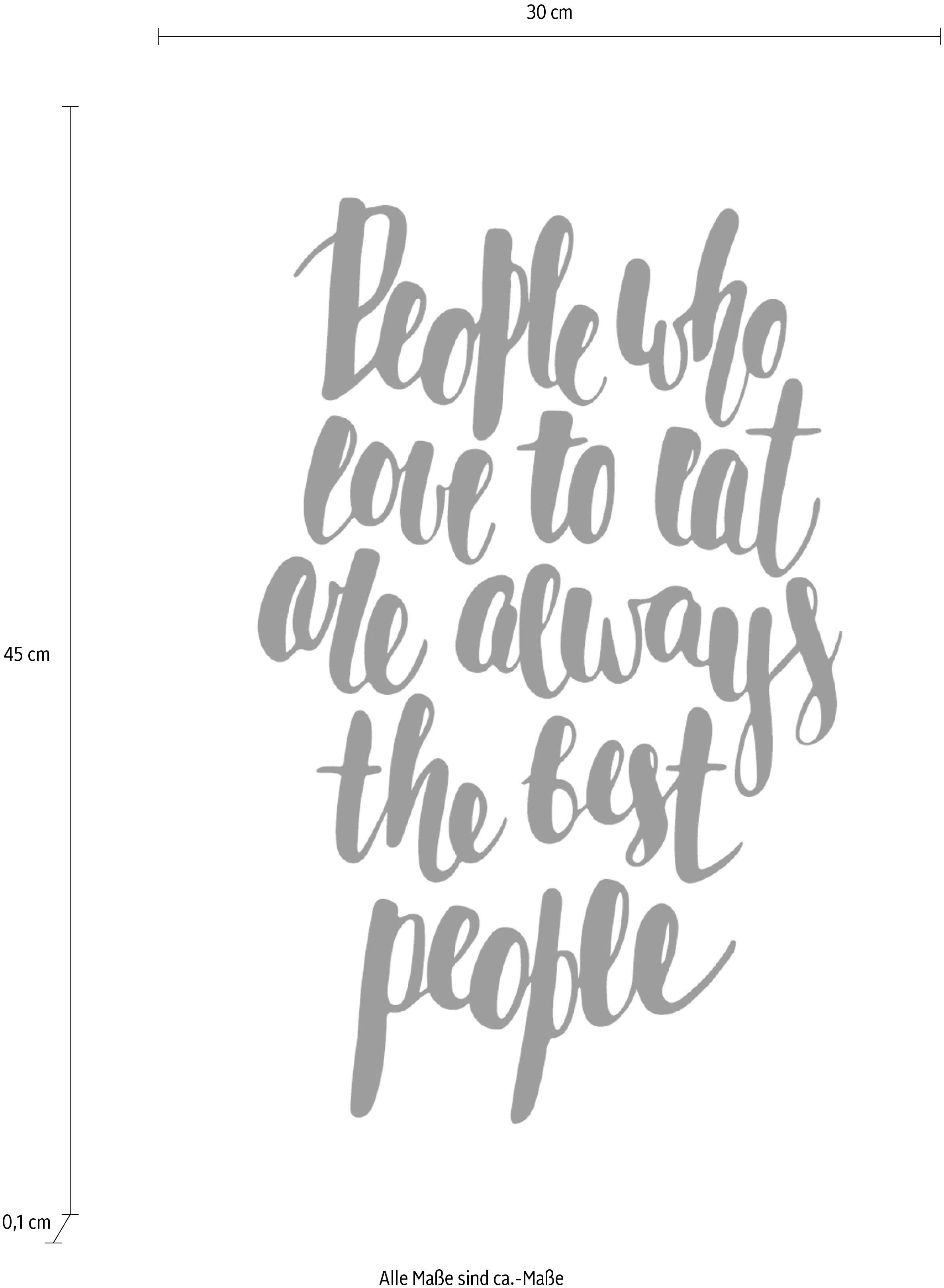 queence Sierobject voor aan de wand People who love to eat are always the best people Stalen bord, blikken bord, spreuk, grappig, wanddecoratie, retro, 20x30cm