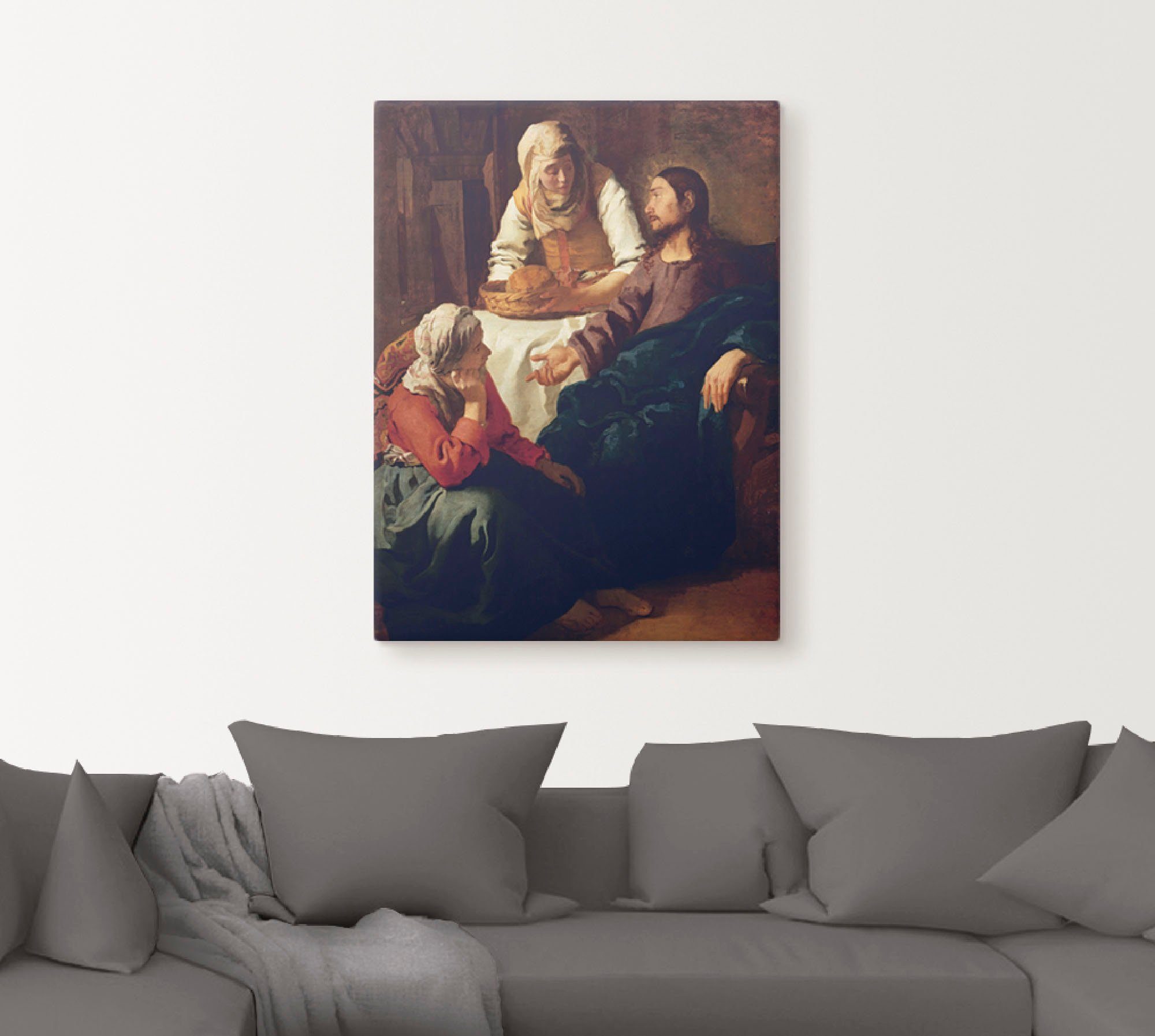 Artland Artprint op linnen Christus in het huis van Martha en Maria