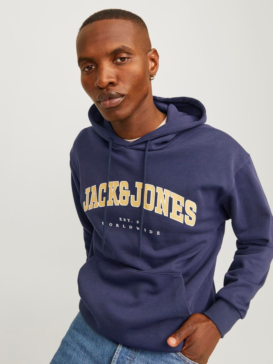 Jack & Jones Hoodie JJECALEB VARSITY SWEAT HOOD NOOS