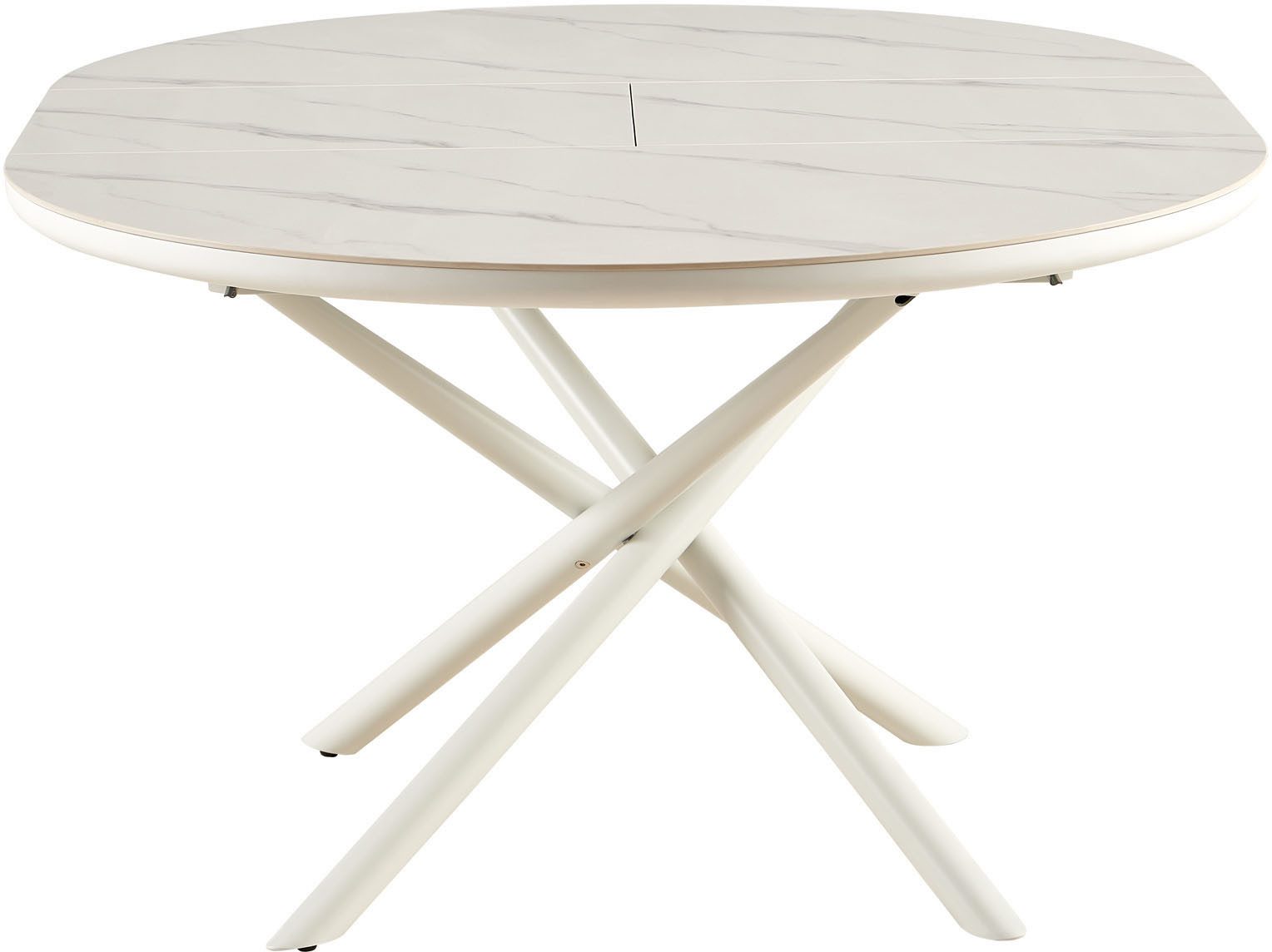 SalesFever Eettafel Stuttgart rond, keramiek, uitschuifbaar van 120 - 160 cm