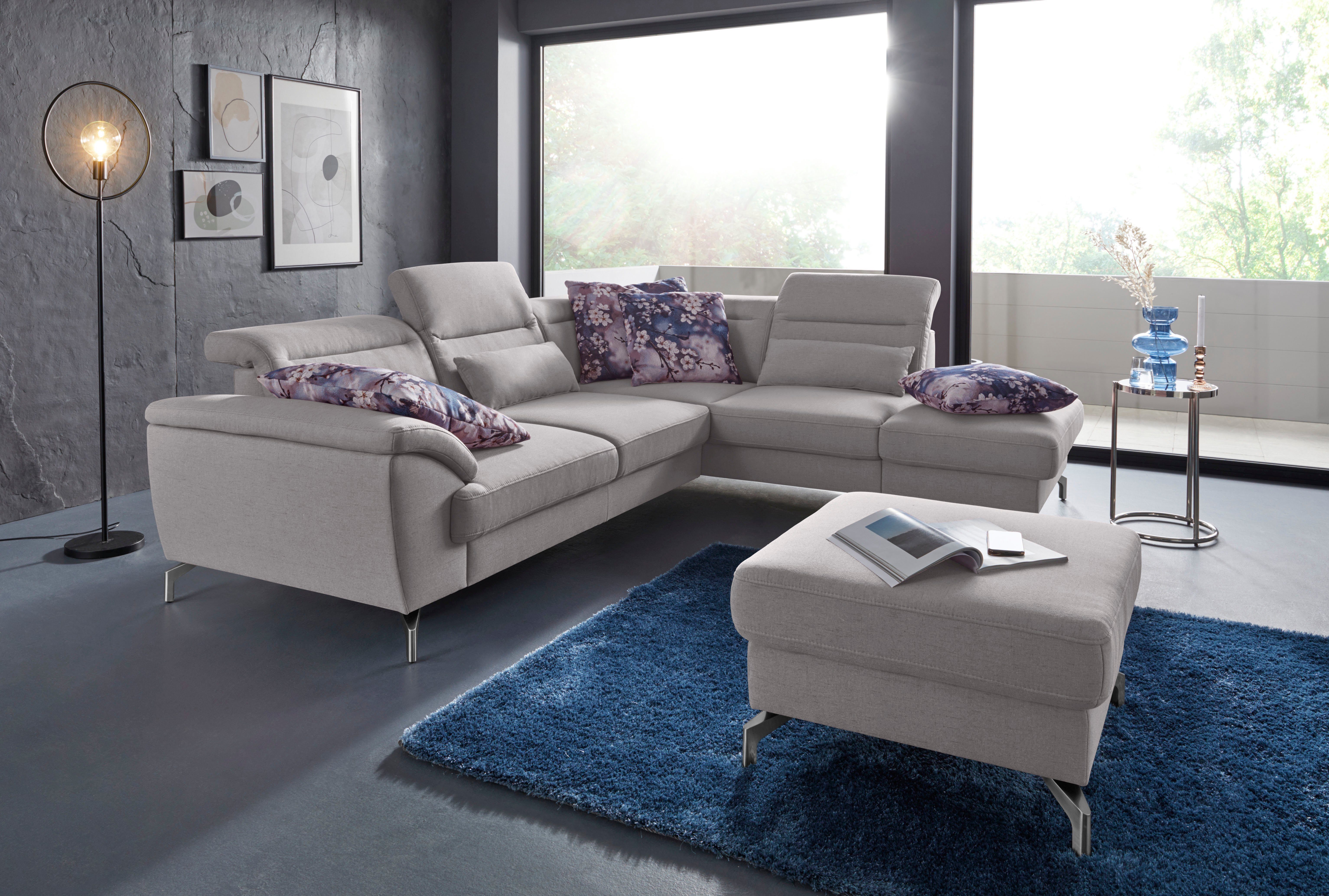 sit&more Hocker Percy Poothoogte 12 cm, naar keuze met verschillende pootkleuren