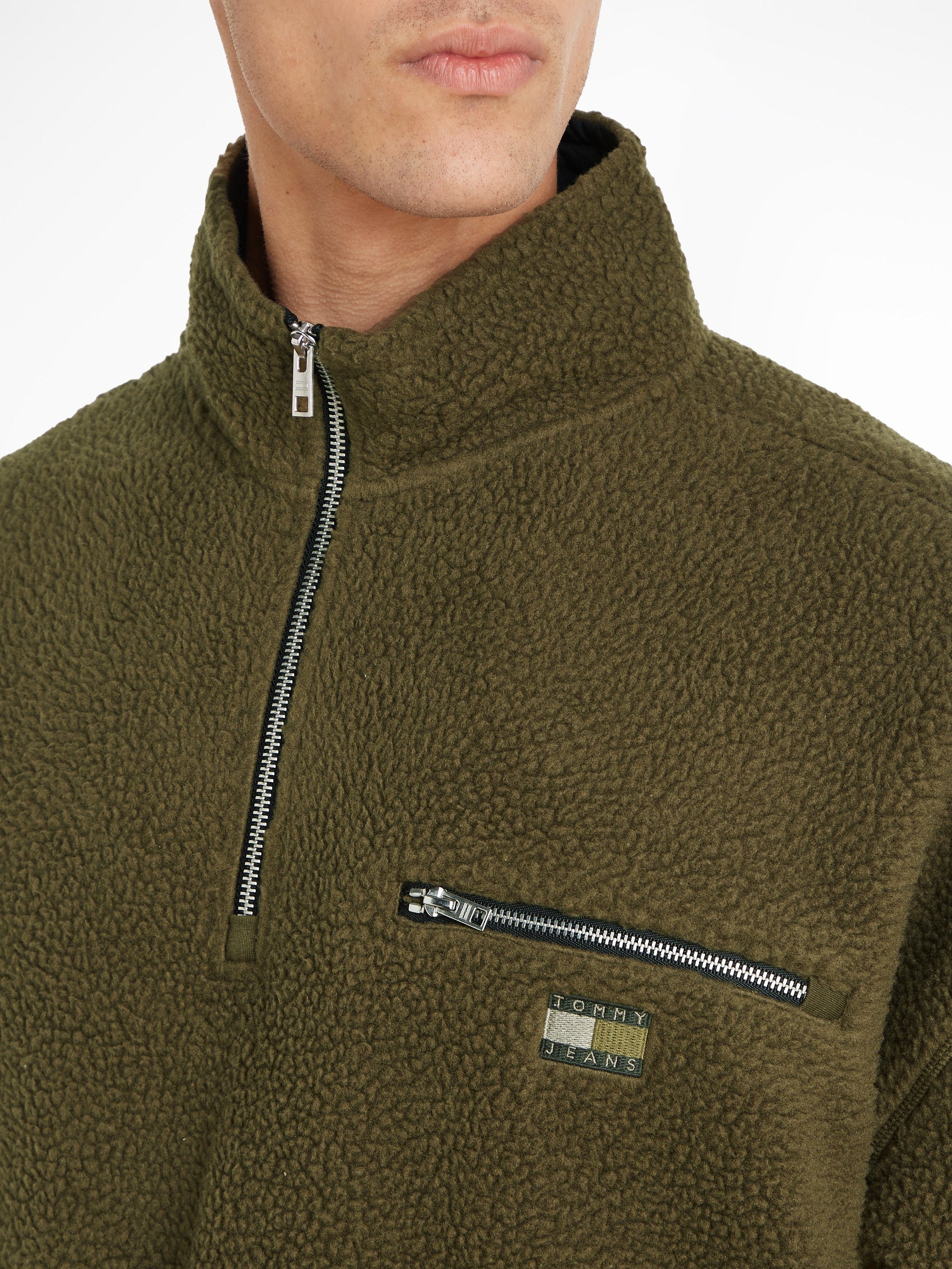 TOMMY JEANS Fleecetrui TJM OVZ TONAL 1/2 ZIP SHERPA