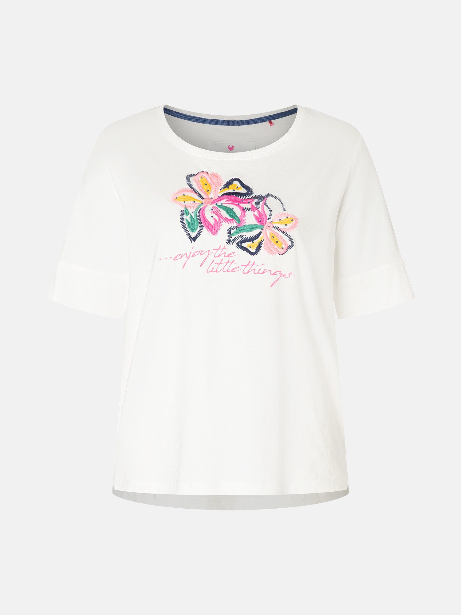 Lieblingsstück Shirt met ronde hals DianeL met borduursels en glinsterende studs