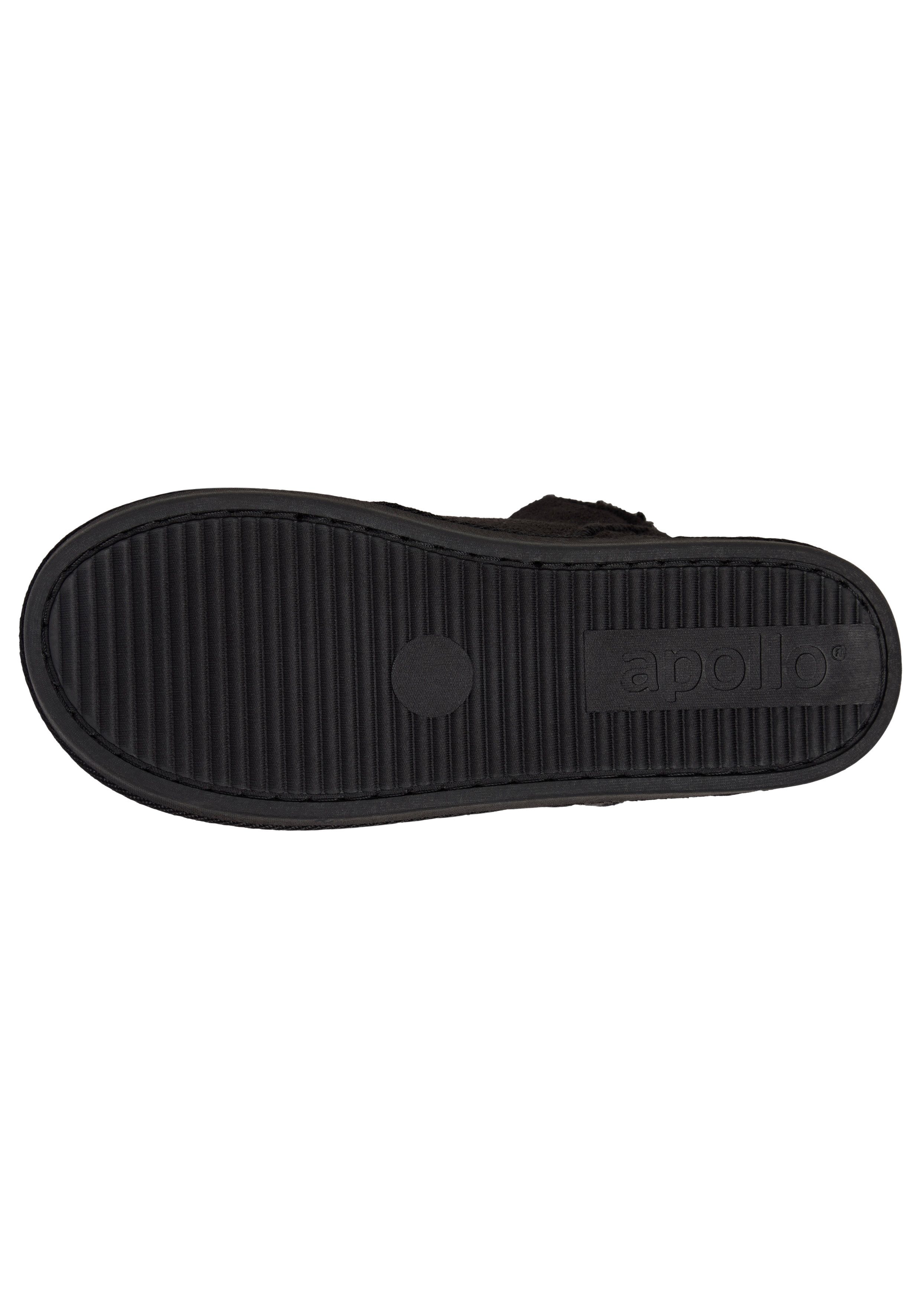 Apollo Pantoffels LADIES HOME BOOTS SUEDE met logo-embossing en knusse, warme binnenvoering