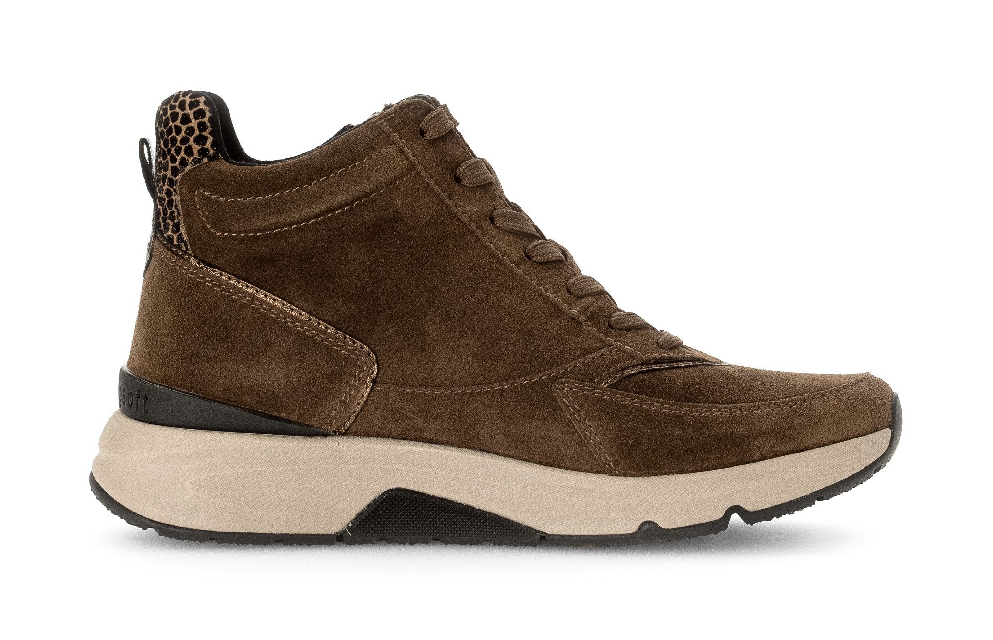 Gabor Rollingsoft Sneakers met sleehak , vrijetijdsschoen, veterschoen, veterschoenen met uitneembare binnenzool