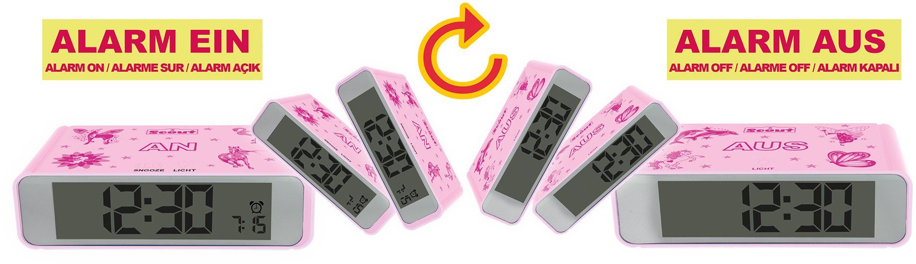 Scout Kwarts-wekker Digi Clock, 280001025 Kinderwekker, digitale wekker, cadeau-idee, kinderkamer, jongeren