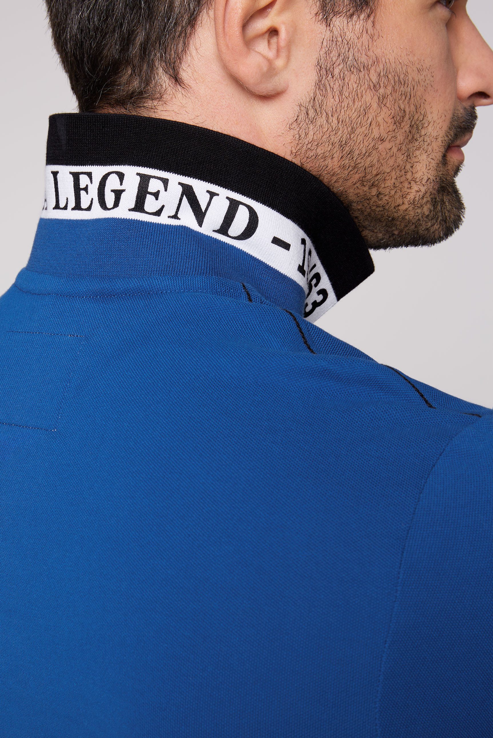 CAMP DAVID Poloshirt met print bij de kraag