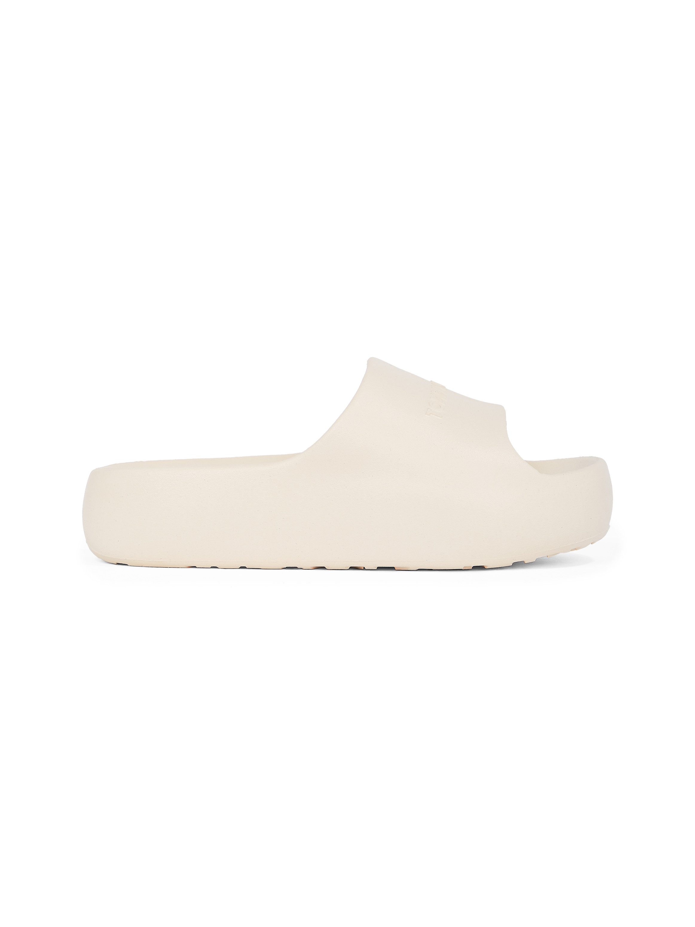 TOMMY JEANS Slippers TJW CHUNKY POOL SLIDE ESS , plateau, zomerschoen, instapschoen, comfortabele schoen, logo-opdruk