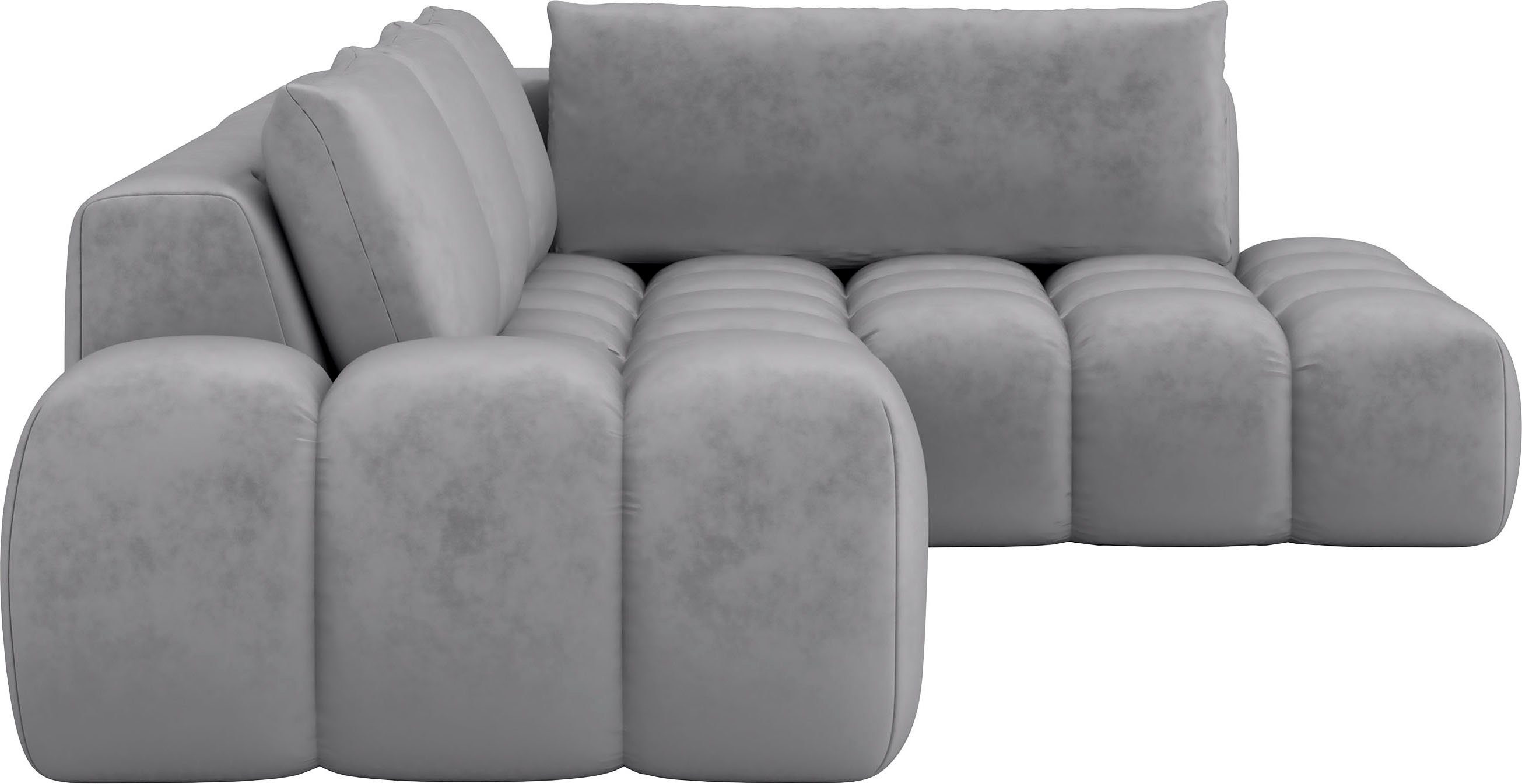 INOSIGN Hoekbank AZITA designsofa, elegant en comfortabel L-vorm, bubbel-look