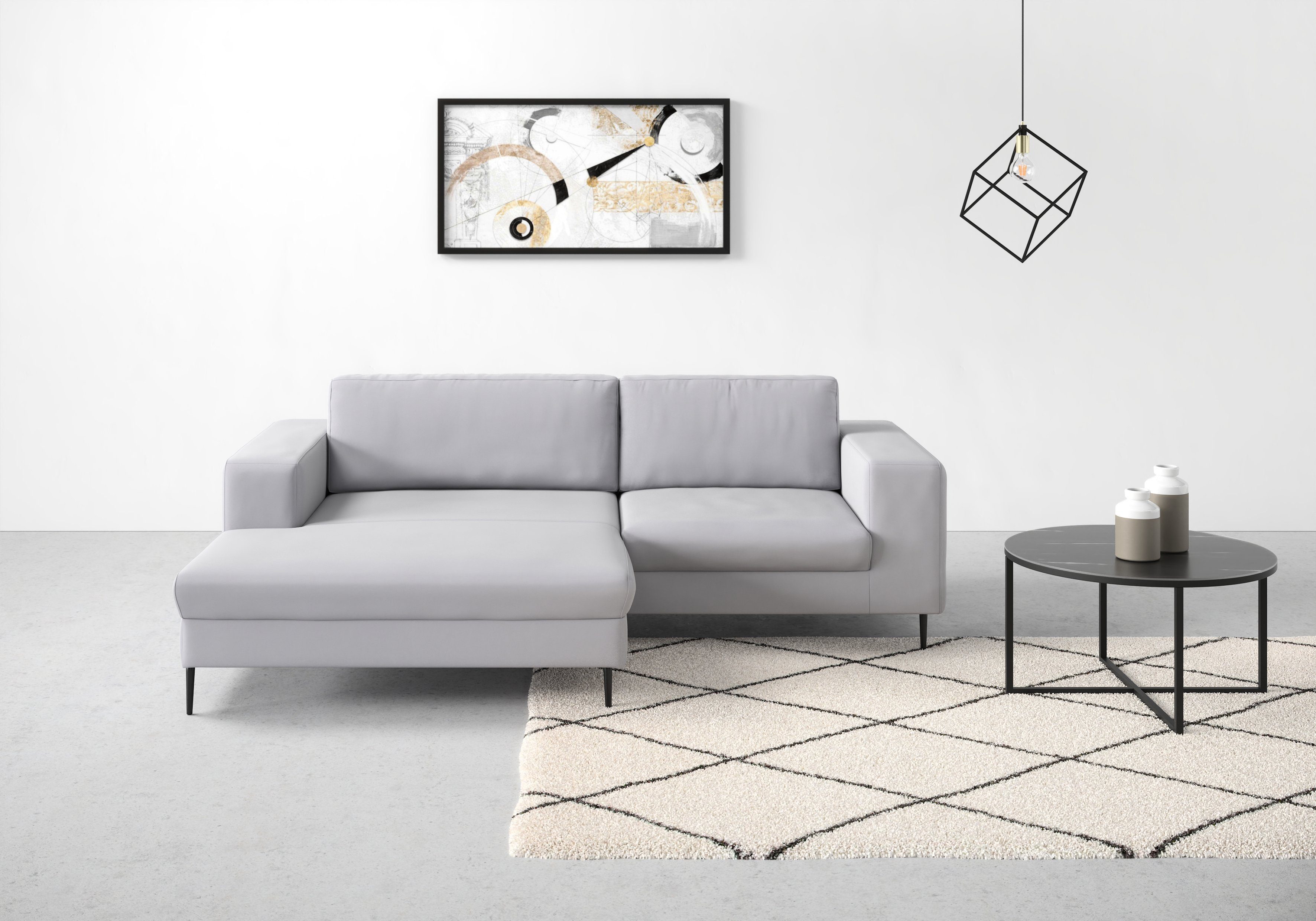DOMO collection Hoekbank Modica compact en elegant, breedte 244, L-vorm