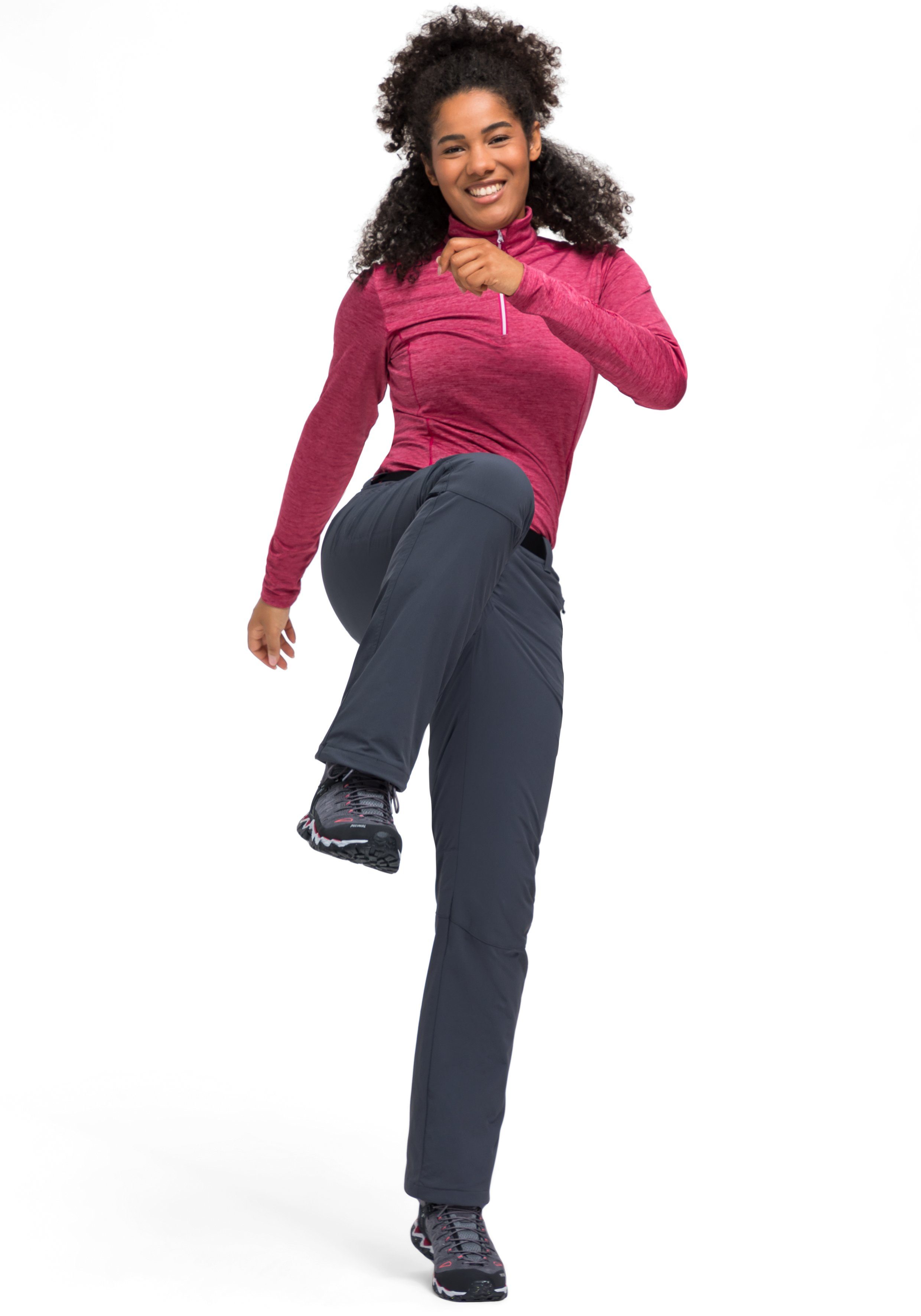 Maier Sports Functionele broek Rechberg Dames outdoorbroek gevoerd, wandelbroek met 4 ritszakken, regular fit