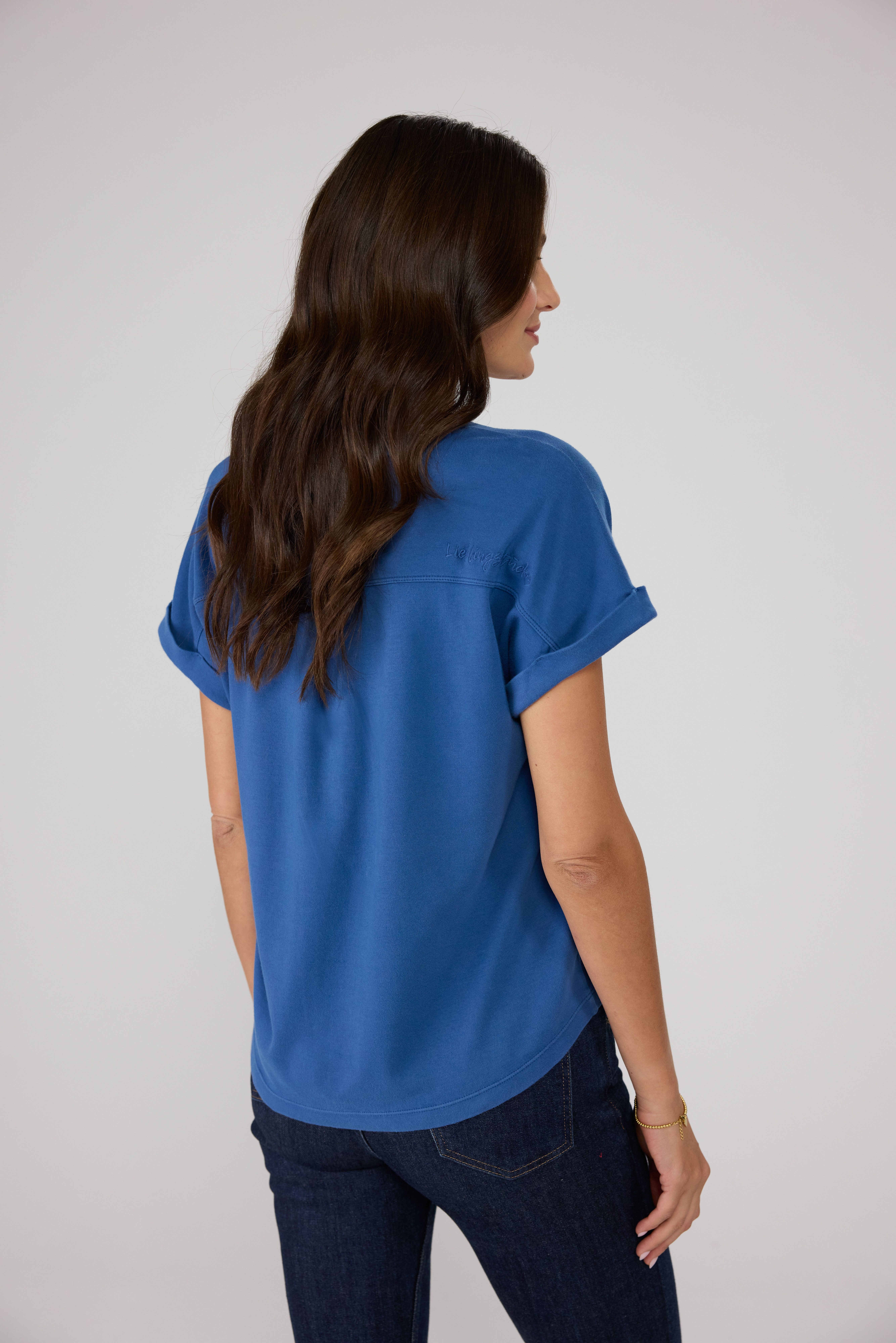 Lieblingsstück Shirt met ronde hals CamilaEp met geborduurd logo