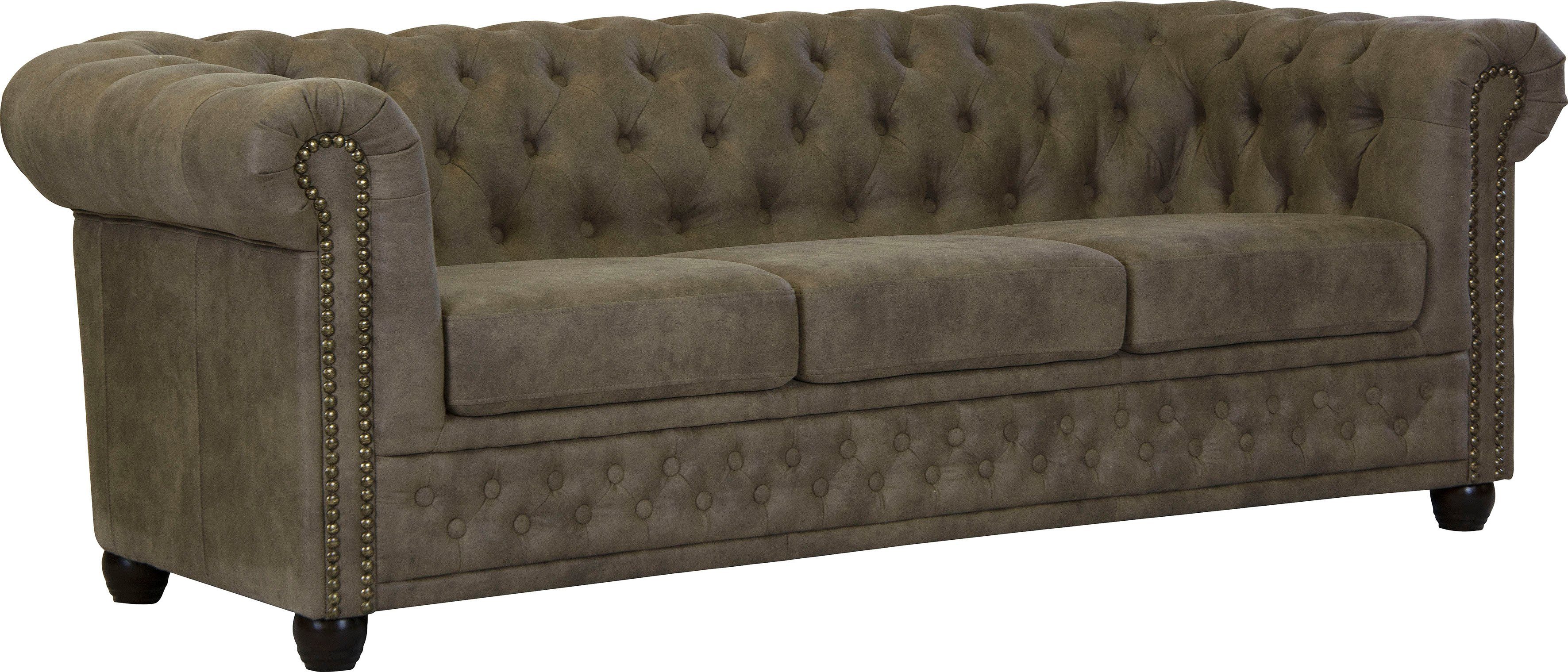 Home affaire Chesterfield-bank Rysum Chesterfield look, in 2 verschillende stoffen, 2 versies snel leverbaar