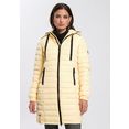 alpenblitz doorgestikte jas sledetocht met contrastkleurige imitatieleren piping  2-wegrits - nieuwe collectie geel