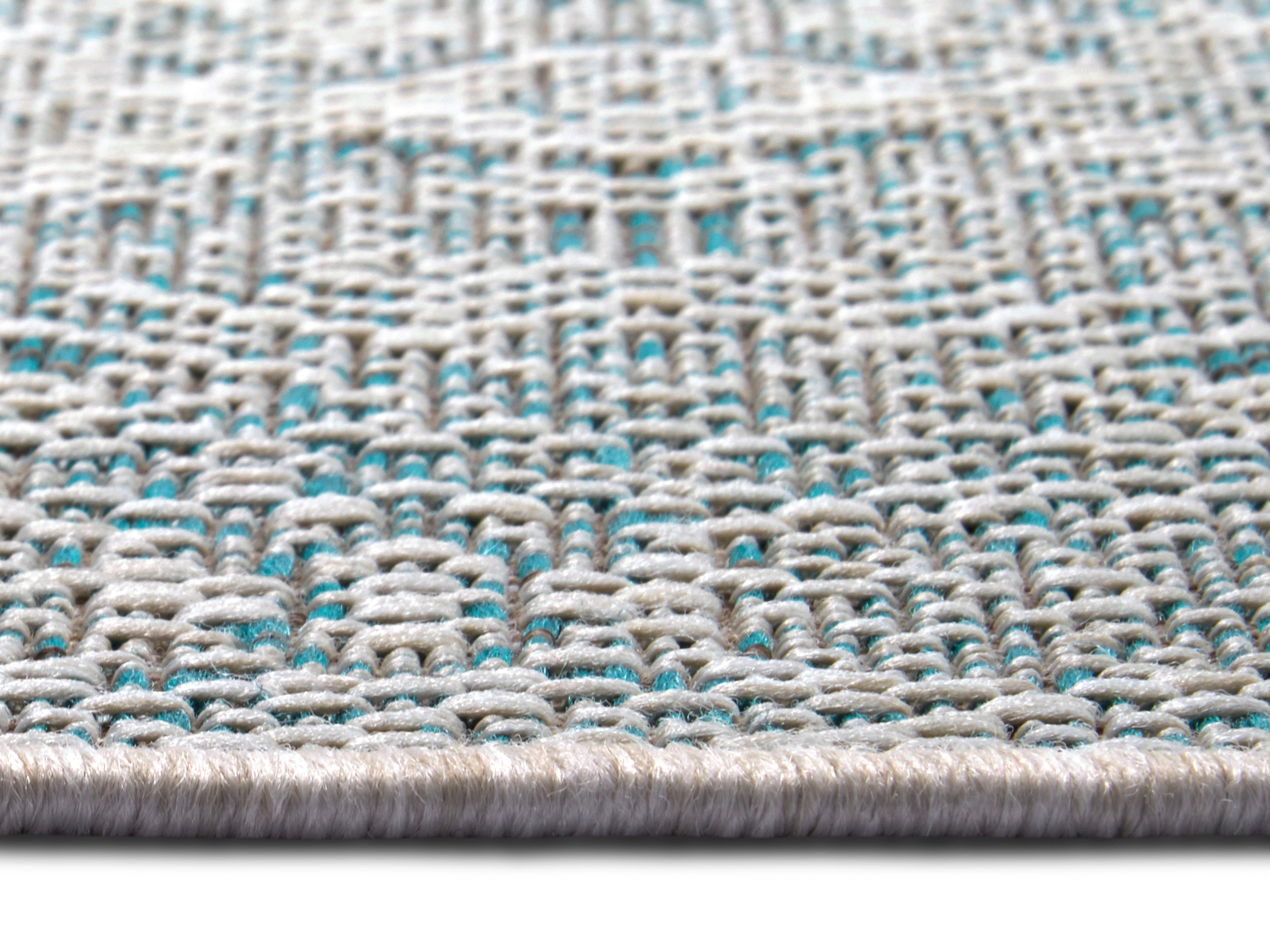 NORTHRUGS Vloerkleed Cuadrado Platweefsel grafisch design, afgehecht, robuust, gemakkelijk in onderhoud