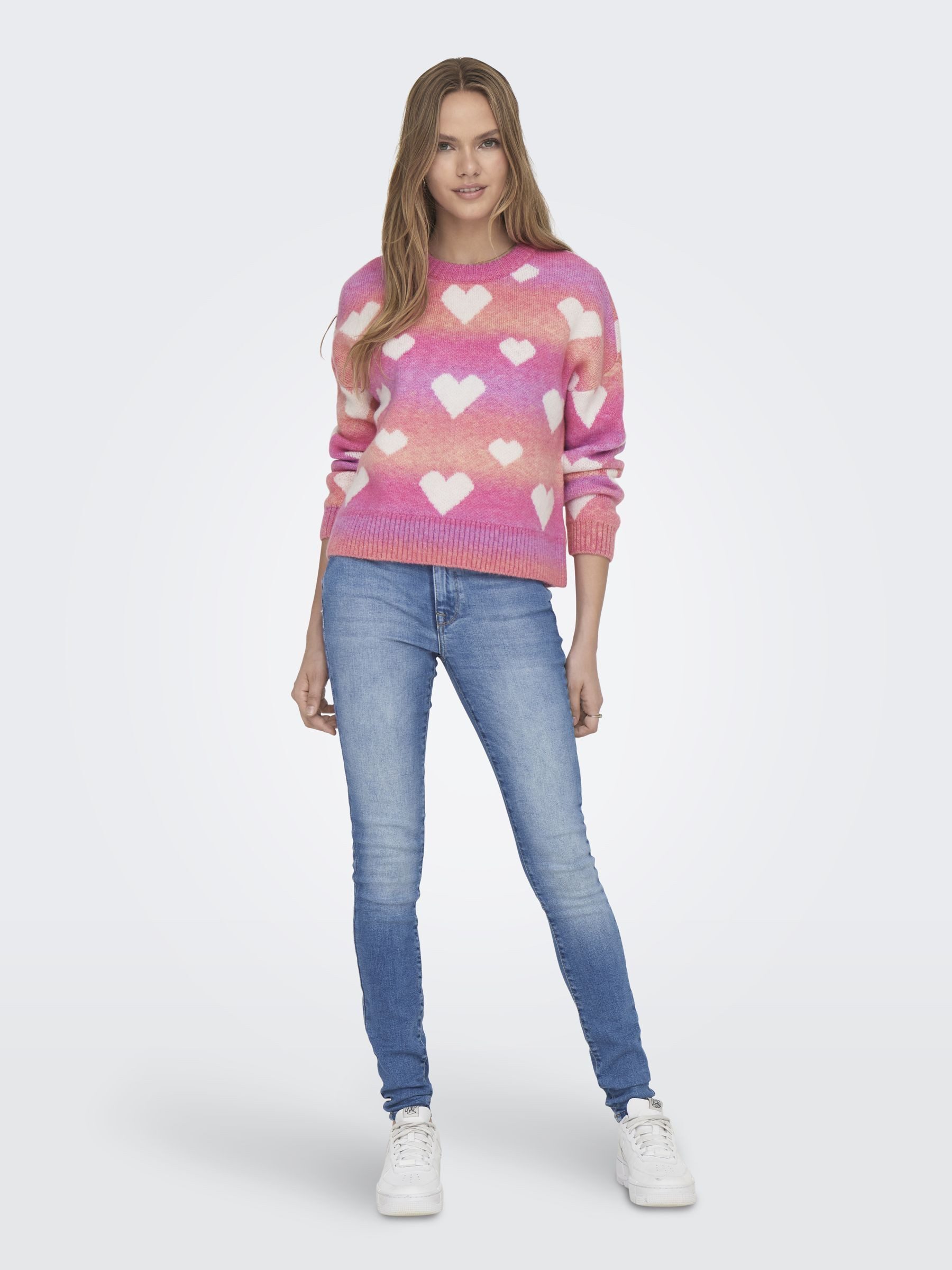 Only Gebreide trui ONLAIDA L S HEART PULLOVER EX KNT