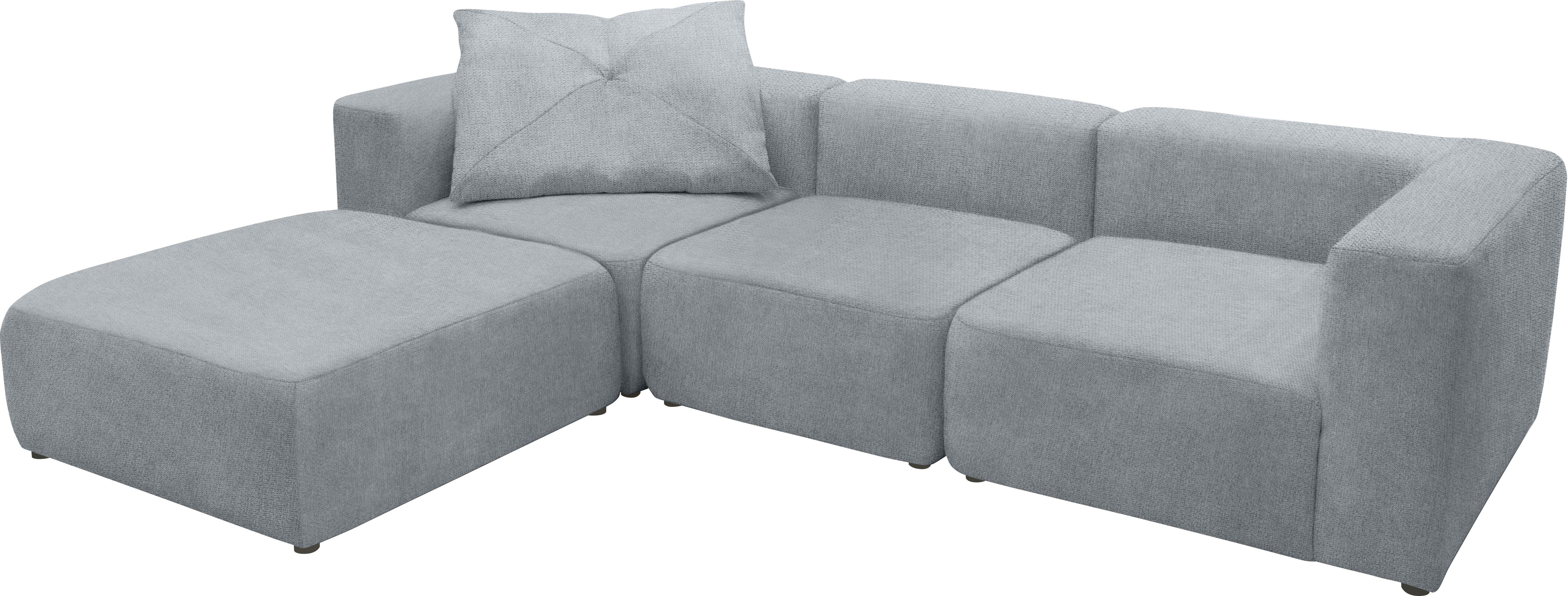 andas 3-zitsbank Utvik kan individueel worden samengesteld Modulsofa, bestaande uit 2 hoekelementen, 1 middenstuk en 1 poef