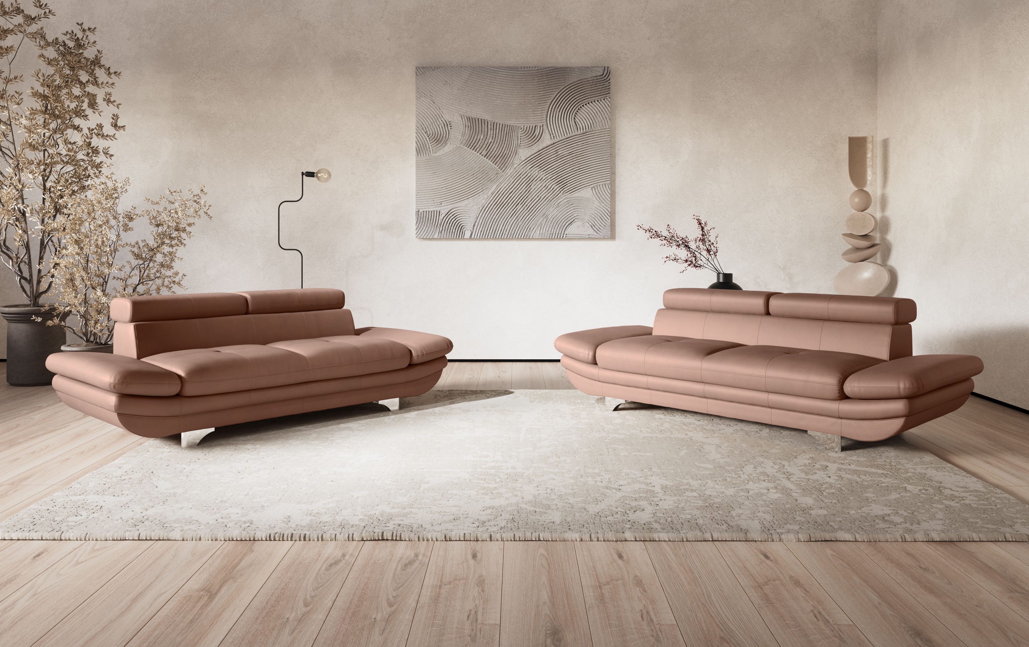 COTTA 2-zitsbank Enterprise Big-sofa, met verstelbare armleuning en rugleuning