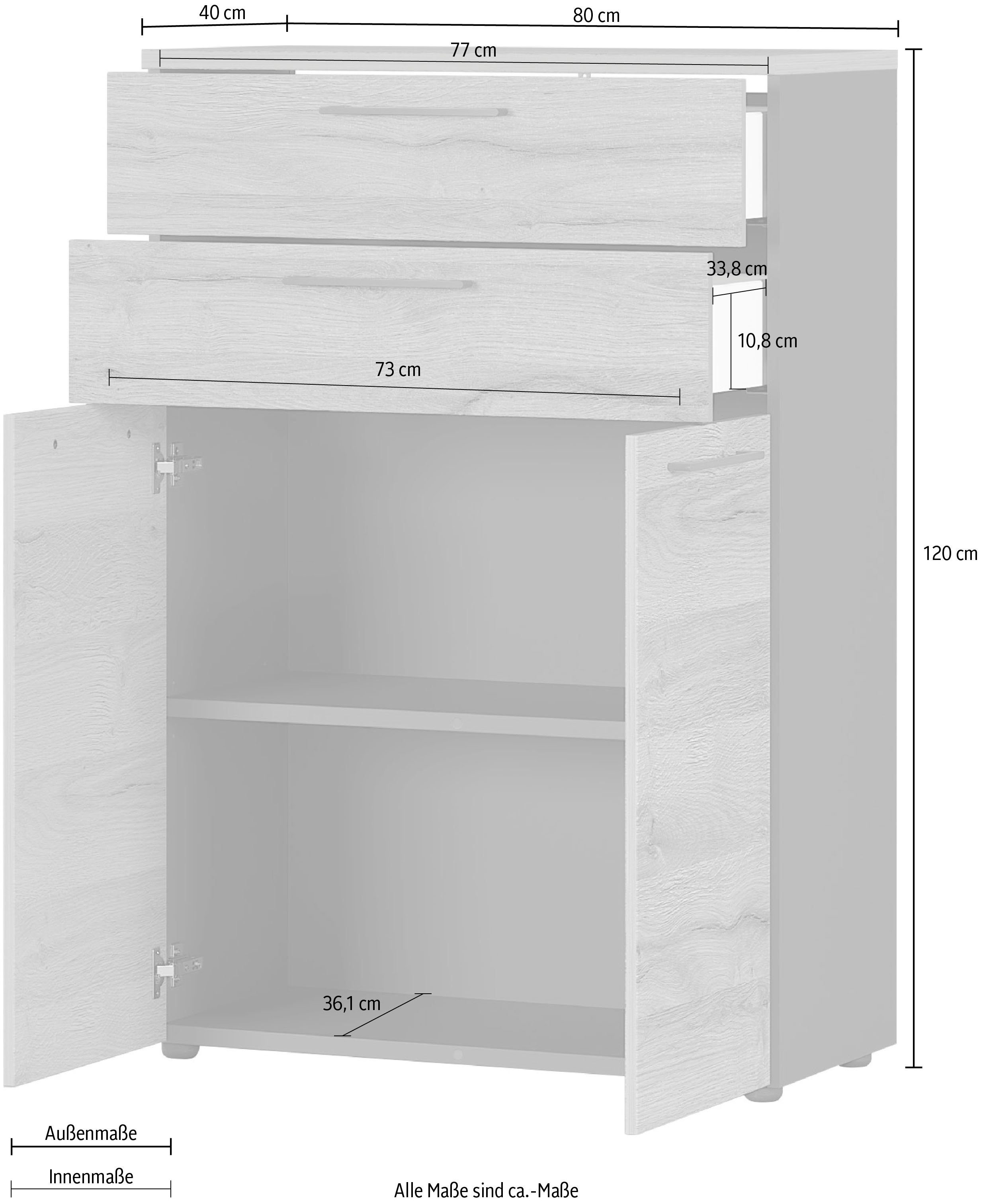 GERMANIA Archiefkast GW-Agenda opt. met lade, afmetingen 80x120 cm, made in germany