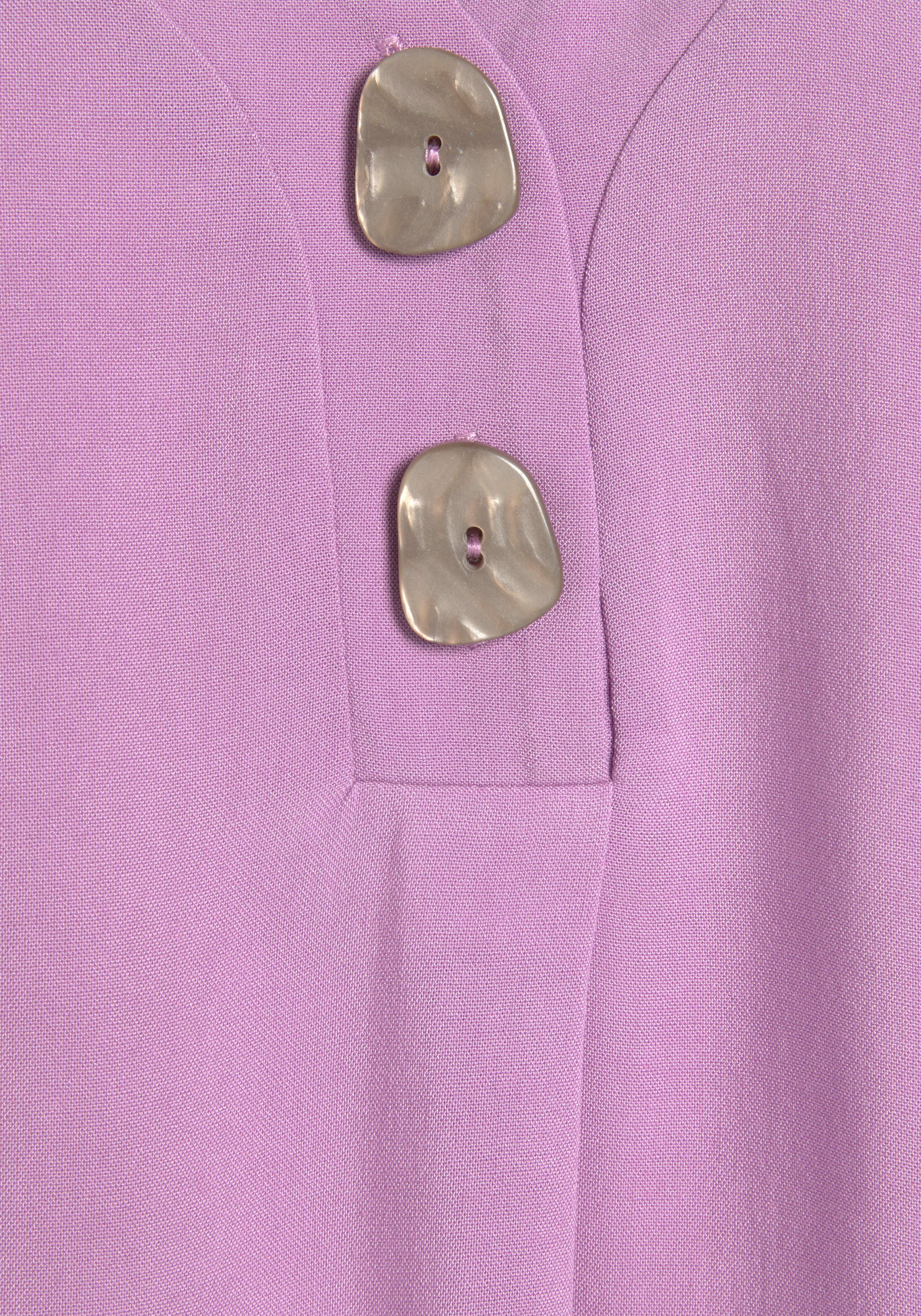 Lascana Blouse zonder sluiting met modieuze knopen, luchtige korte mouwen blouse, zomers