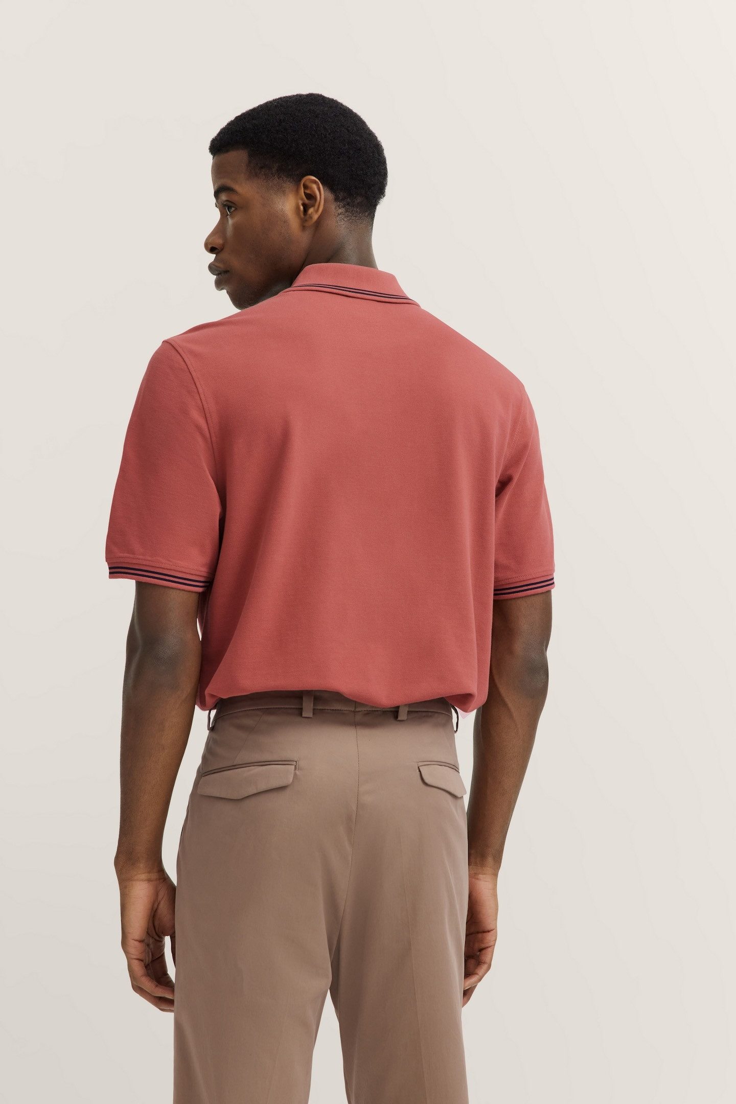 Bugatti Poloshirt met contraststrepen en borstborduursel