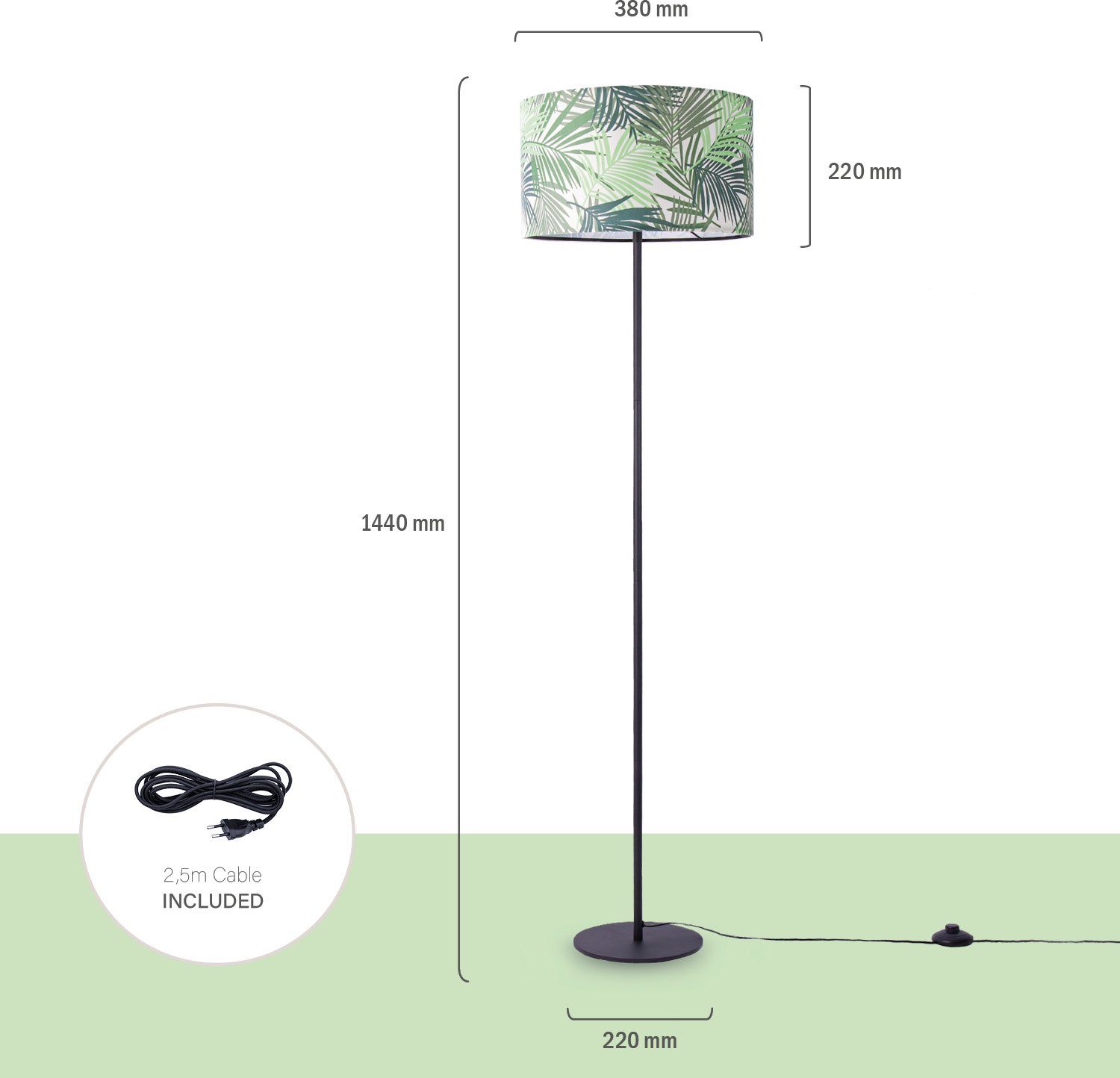 Paco Home Staande lamp Oostende 534 Vloerlamp kinderkamer lamp leeslamp decoratie woonkamer palm