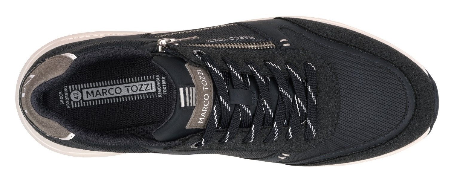Marco Tozzi Sneakers met sleehak , vrijetijdsschoen, halfschoen, veterschoen met praktische rits