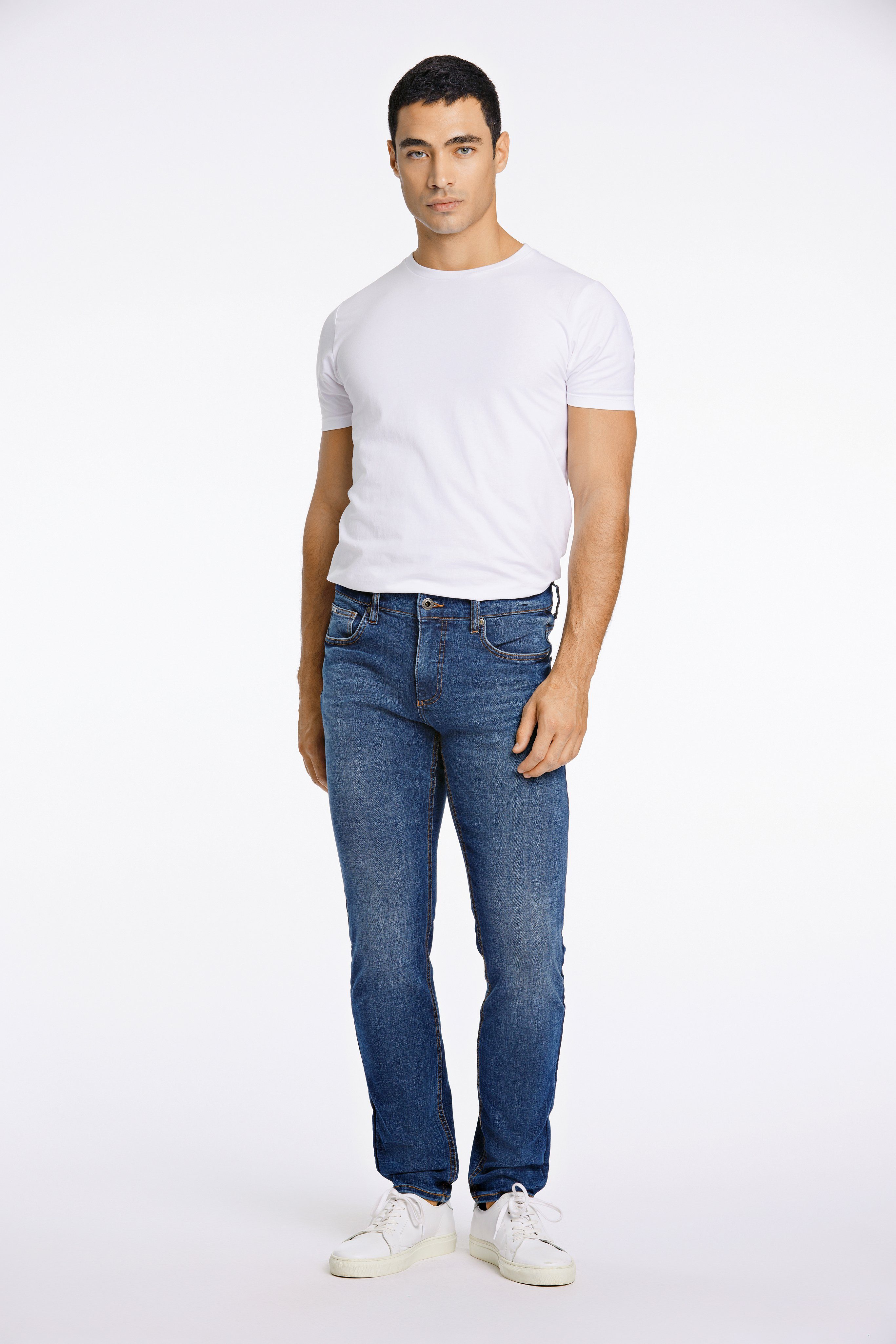 LINDBERGH 5-pocket jeans met donkere wassingen en stretch