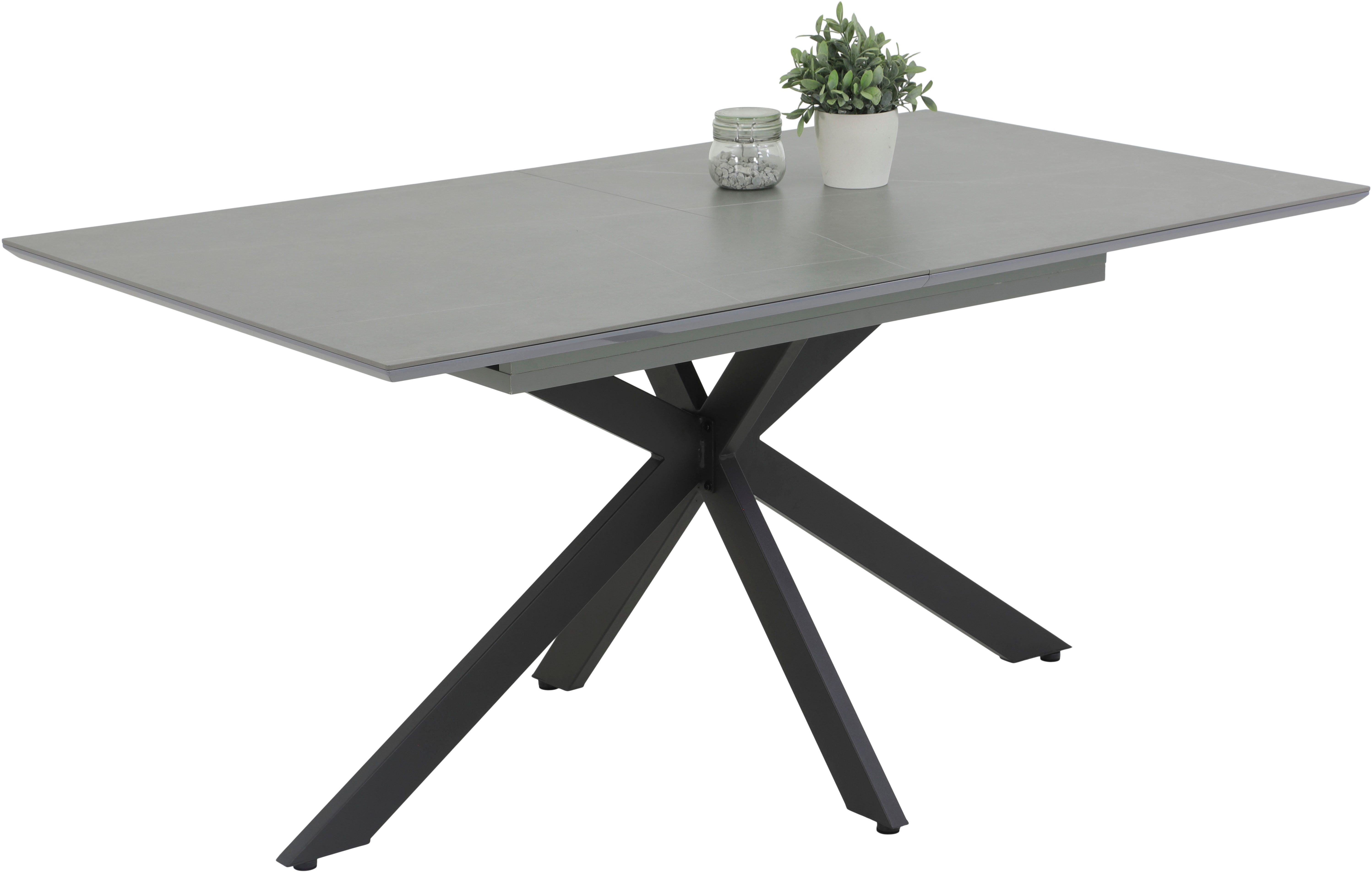 HELA Eettafel CHIARA uitschuifbare tafel 160 - 200 cm met onderhoudsvriendelijk stenen oppervlak (1 stuk)