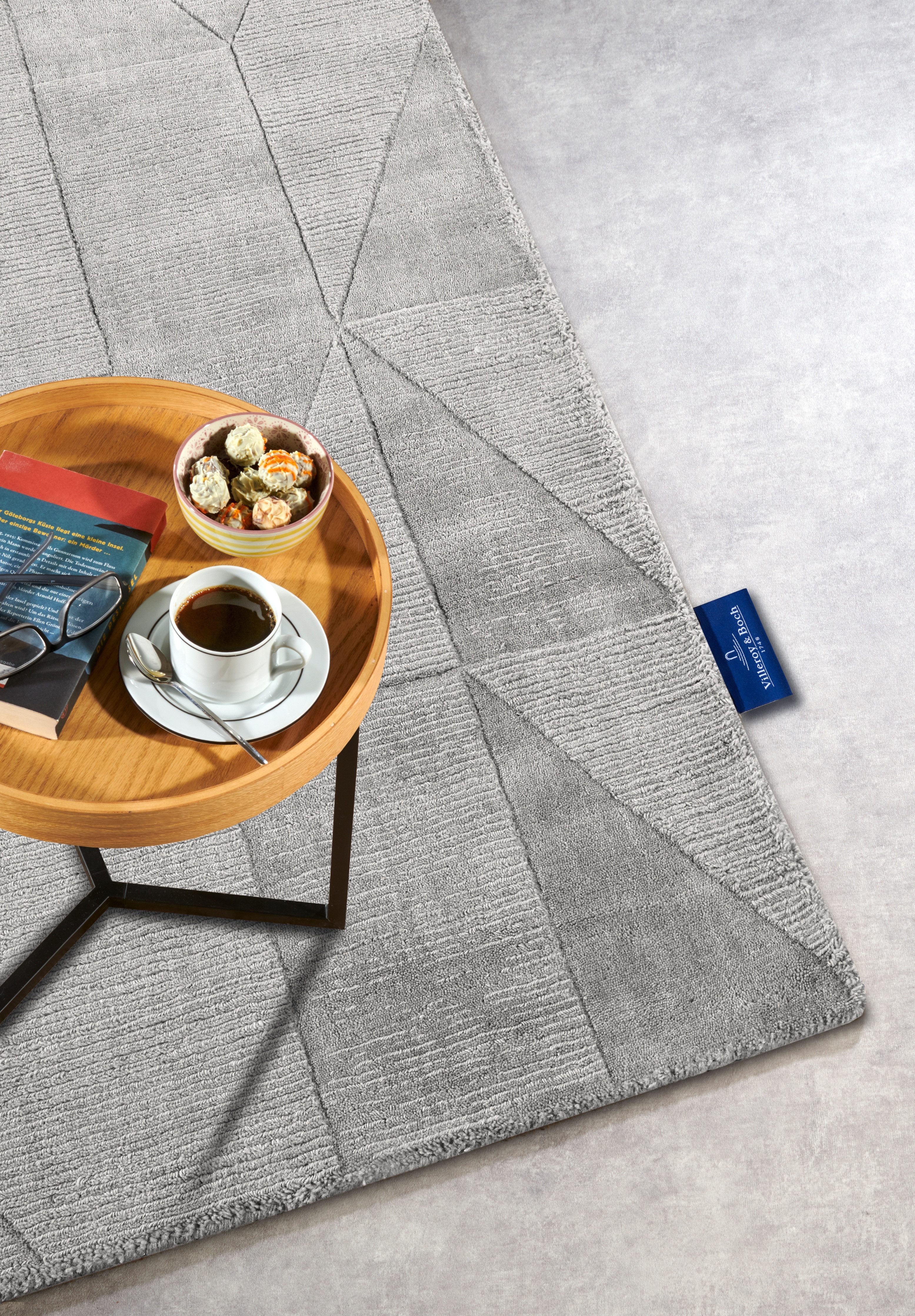 Villeroy & Boch Wollen kleed Ursule Loper, handgeweven, wol, natuur, woonkamer, geometrie, boho