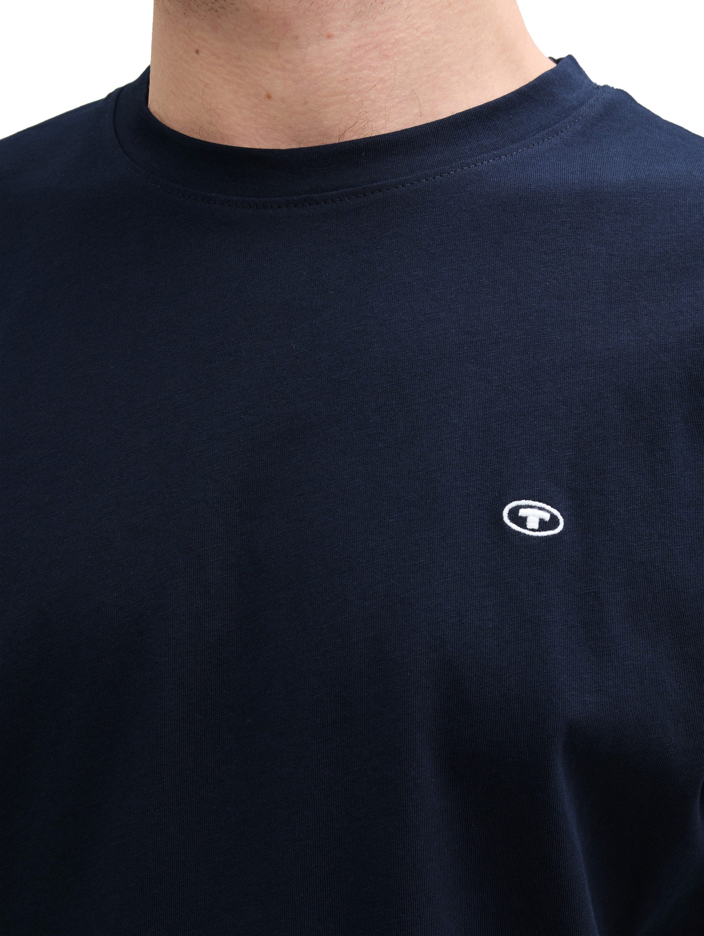 Tom Tailor T-shirt 3-pack met logo-borduursel (set, 3-delig)