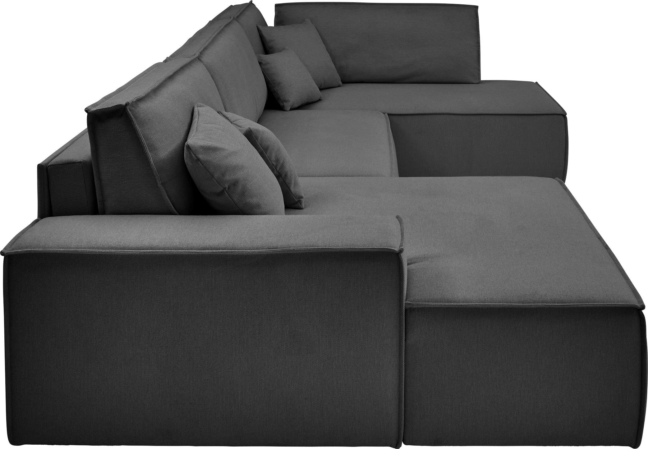 andas Zithoek FINNLEY U-model XXL 329 cm, bedbank, slaapfunctie m. bedkist