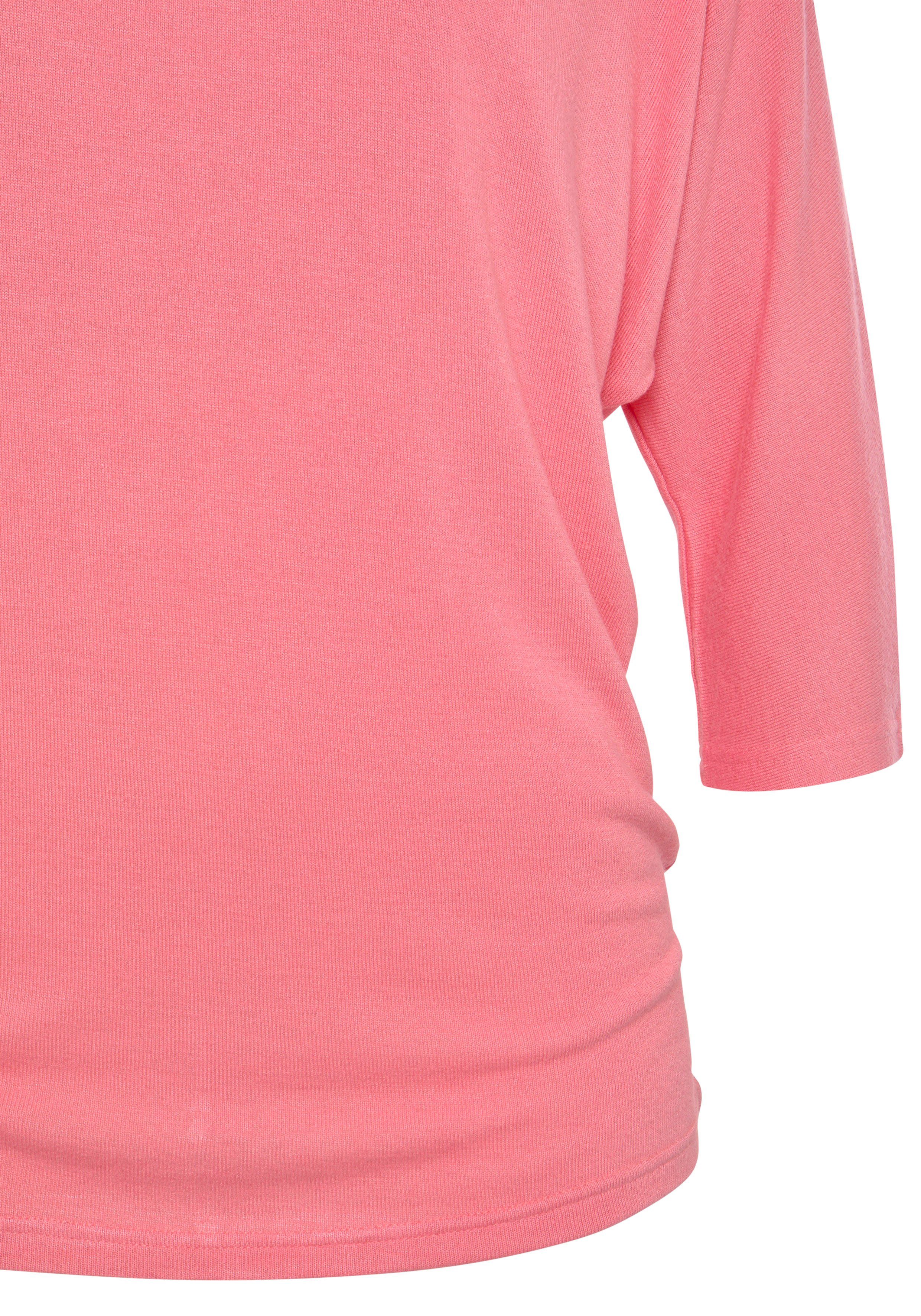 Lascana Shirt met 3 4-mouwen Met vlindermouwen van zachte fijn gebreide kwaliteit met viscose (1-delig)
