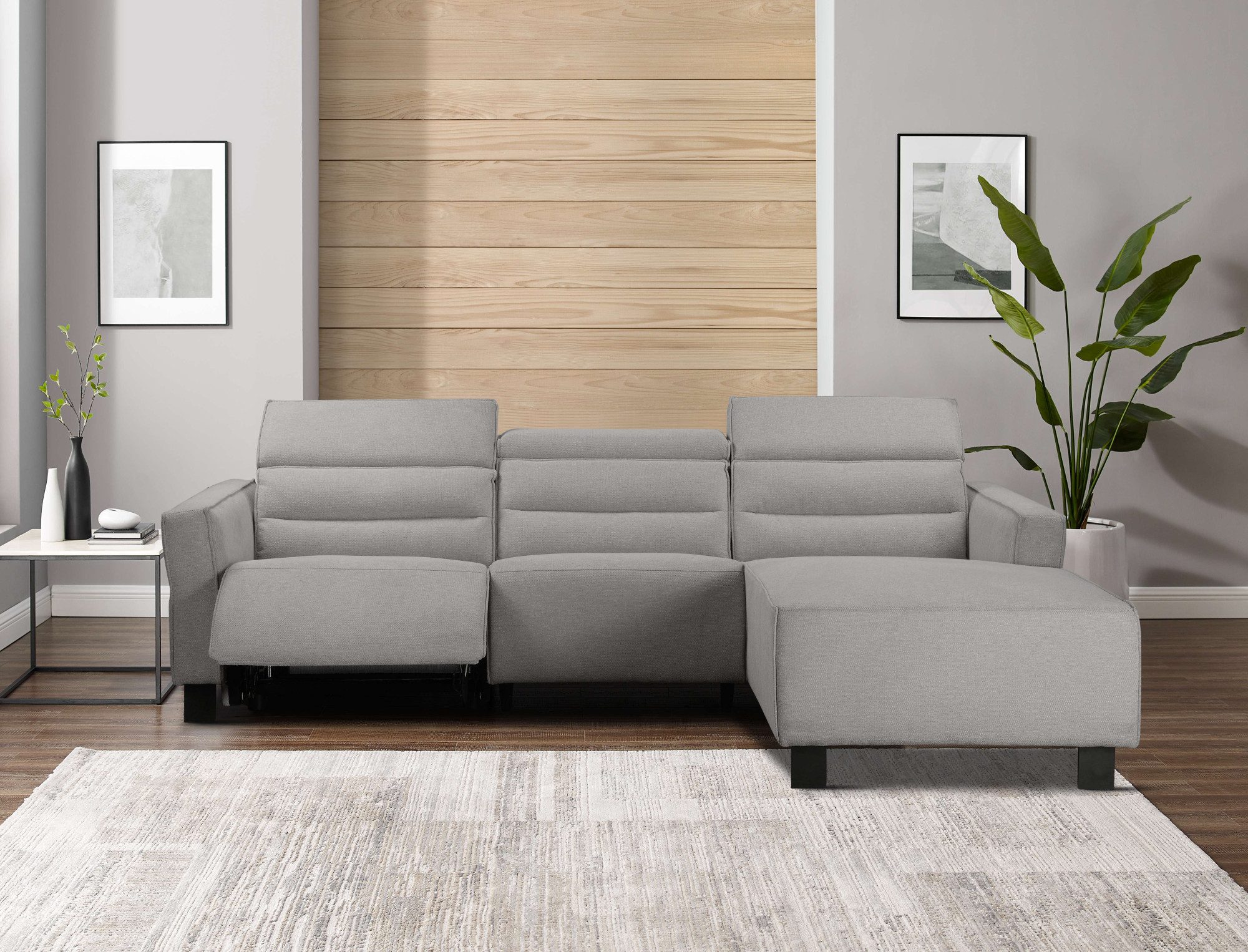 Places of Style Hoekbank Carpari, L-vorm, 263 cm, handmatige of elektrische relaxfunctie